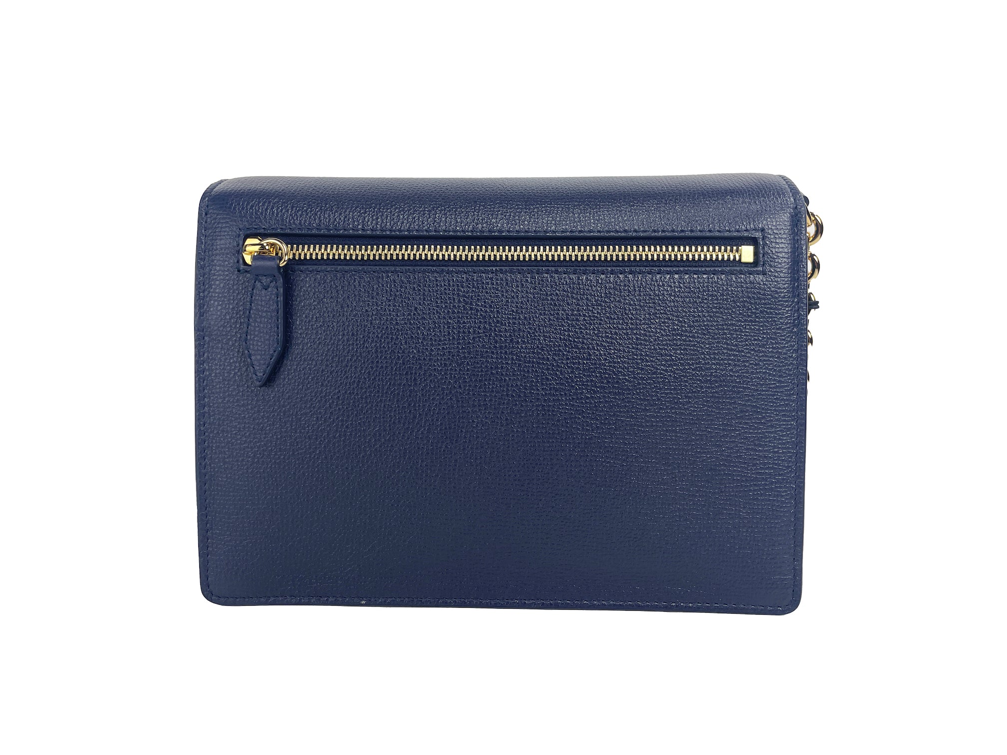 Macken Small Regency Blue House Check Leather Crossbody Bag - ventzia