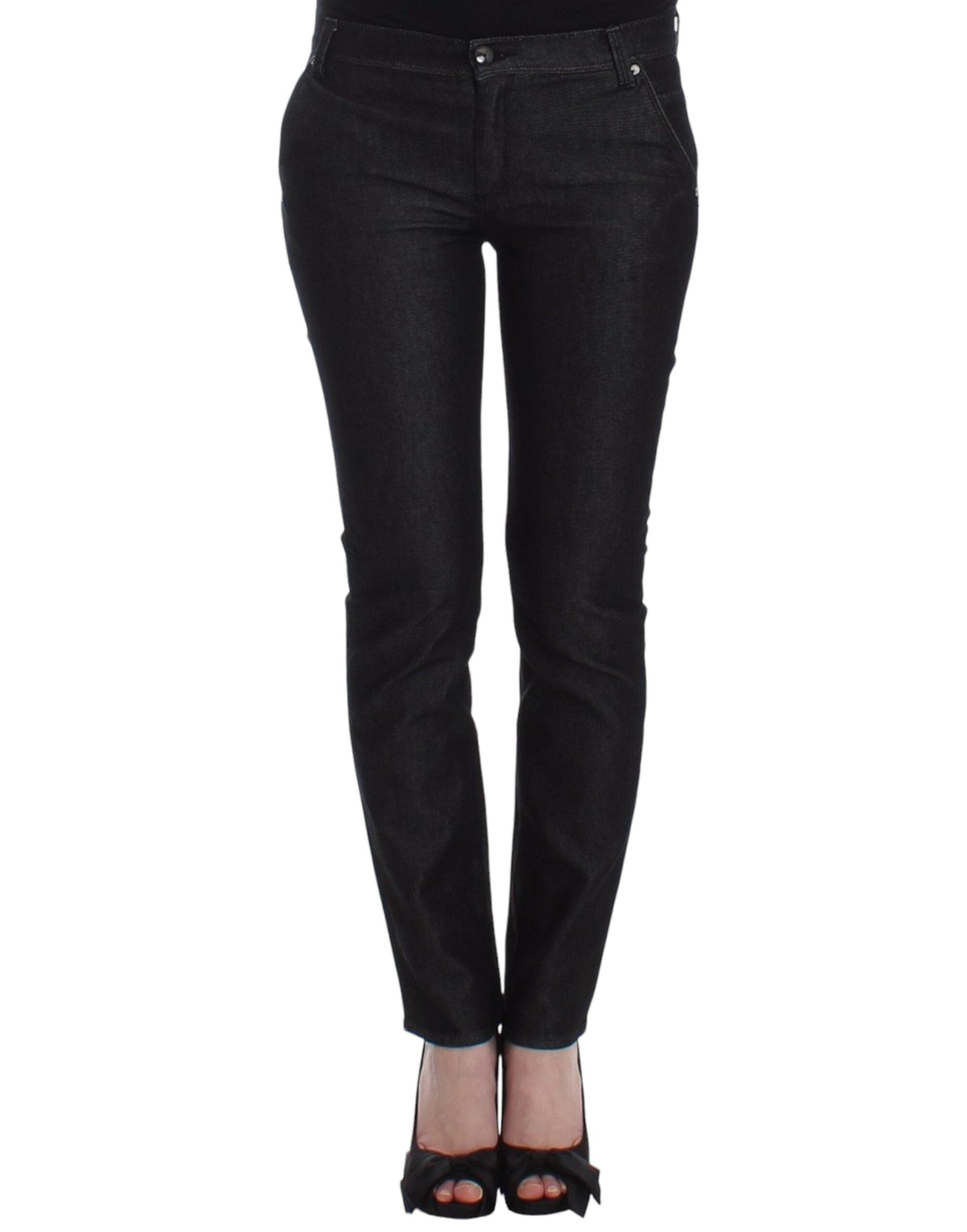 Chic Black Skinny Jeans - Elegant & Slim Fit - ventzia