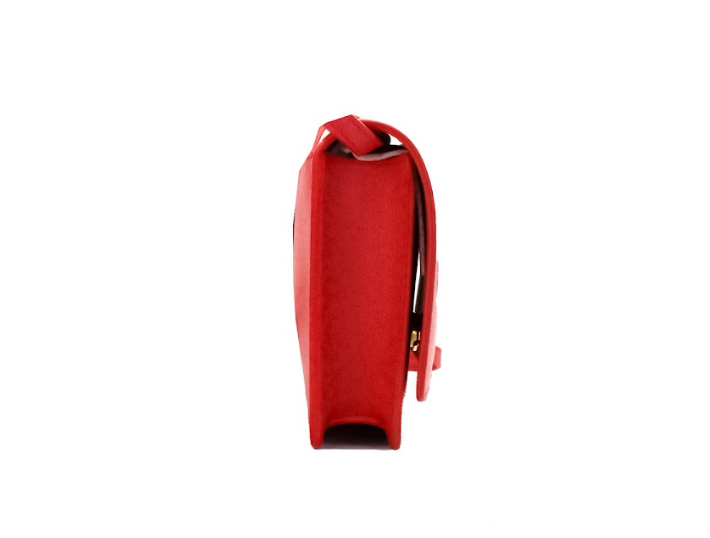 Hampshire Small Red Embossed Logo Smooth Leather Crossbody Bag - ventzia