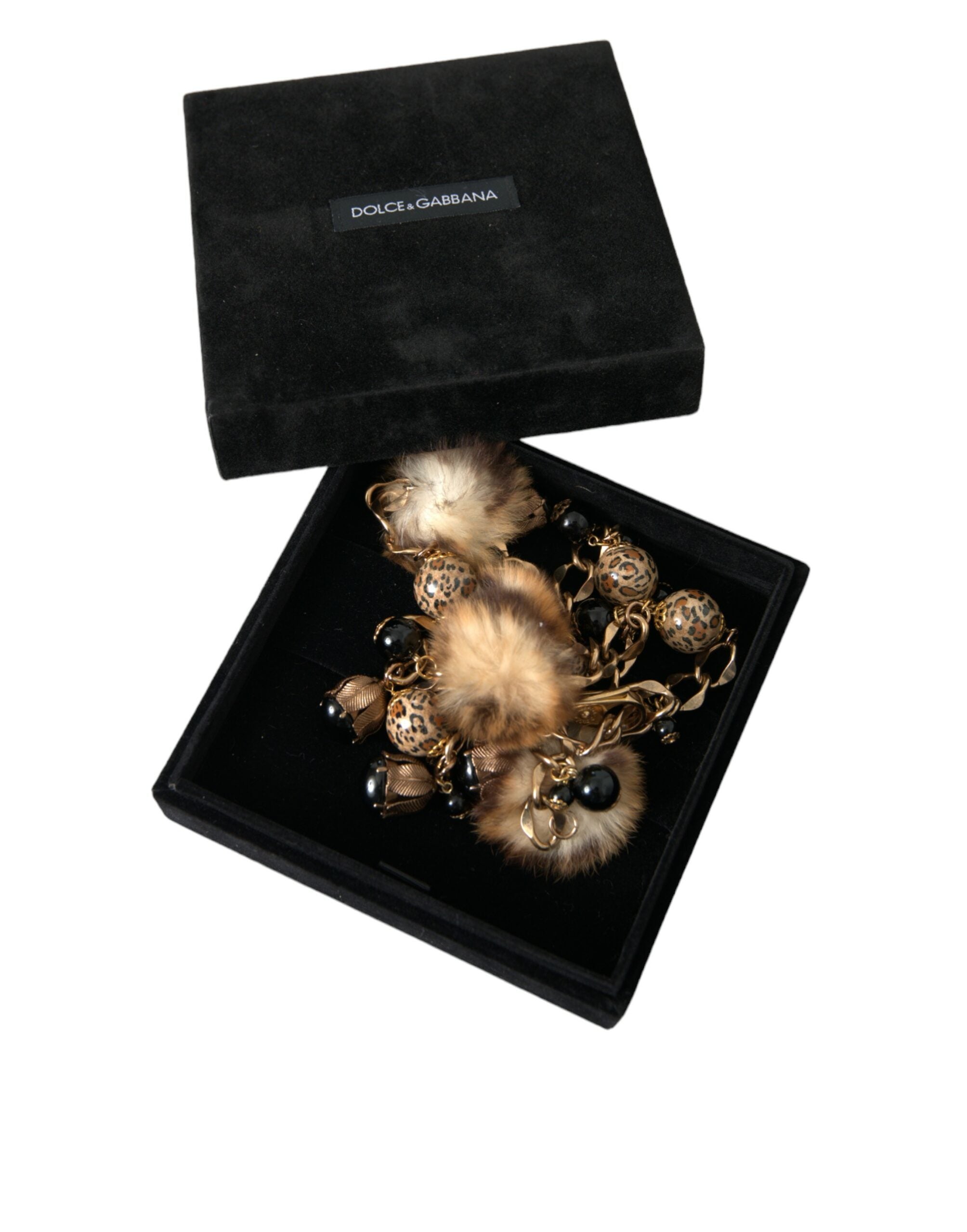 Gold Brass Leopard Fur Pearl Collier Chain Belt - ventzia