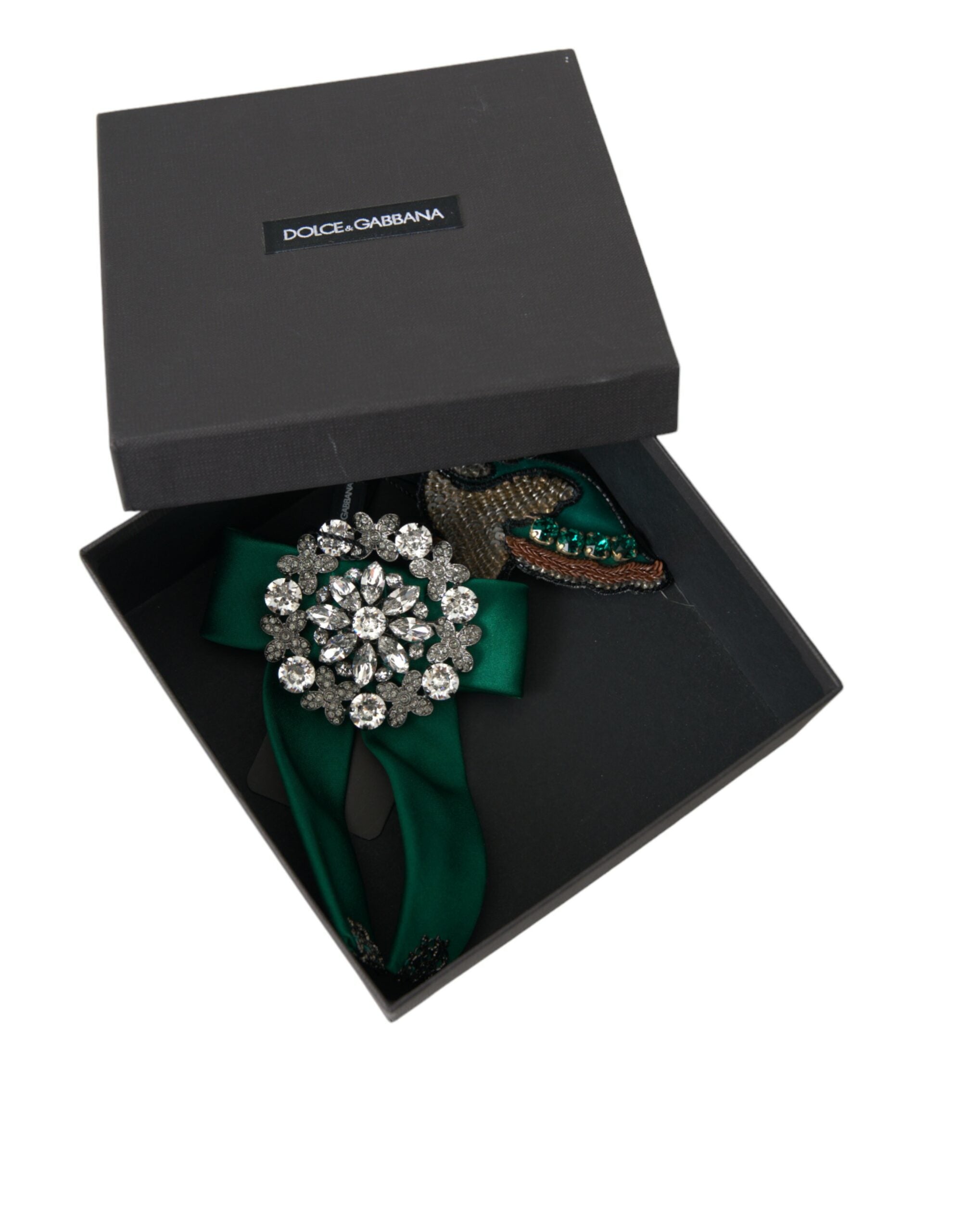Green Satin Bird Crystal Women Hair Clip - ventzia