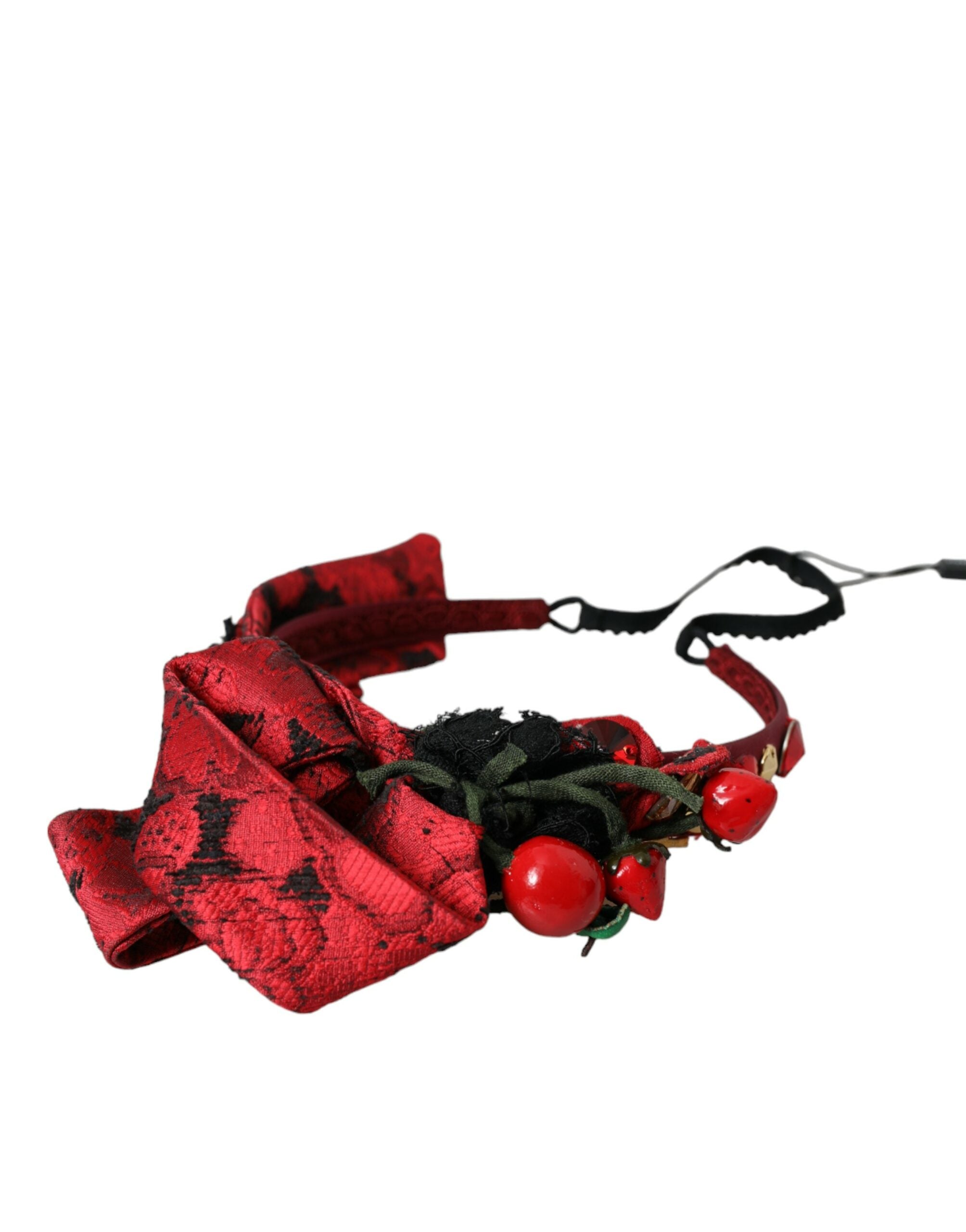 Red Cherry Sicily Embellished Women Hairband Diadem - ventzia