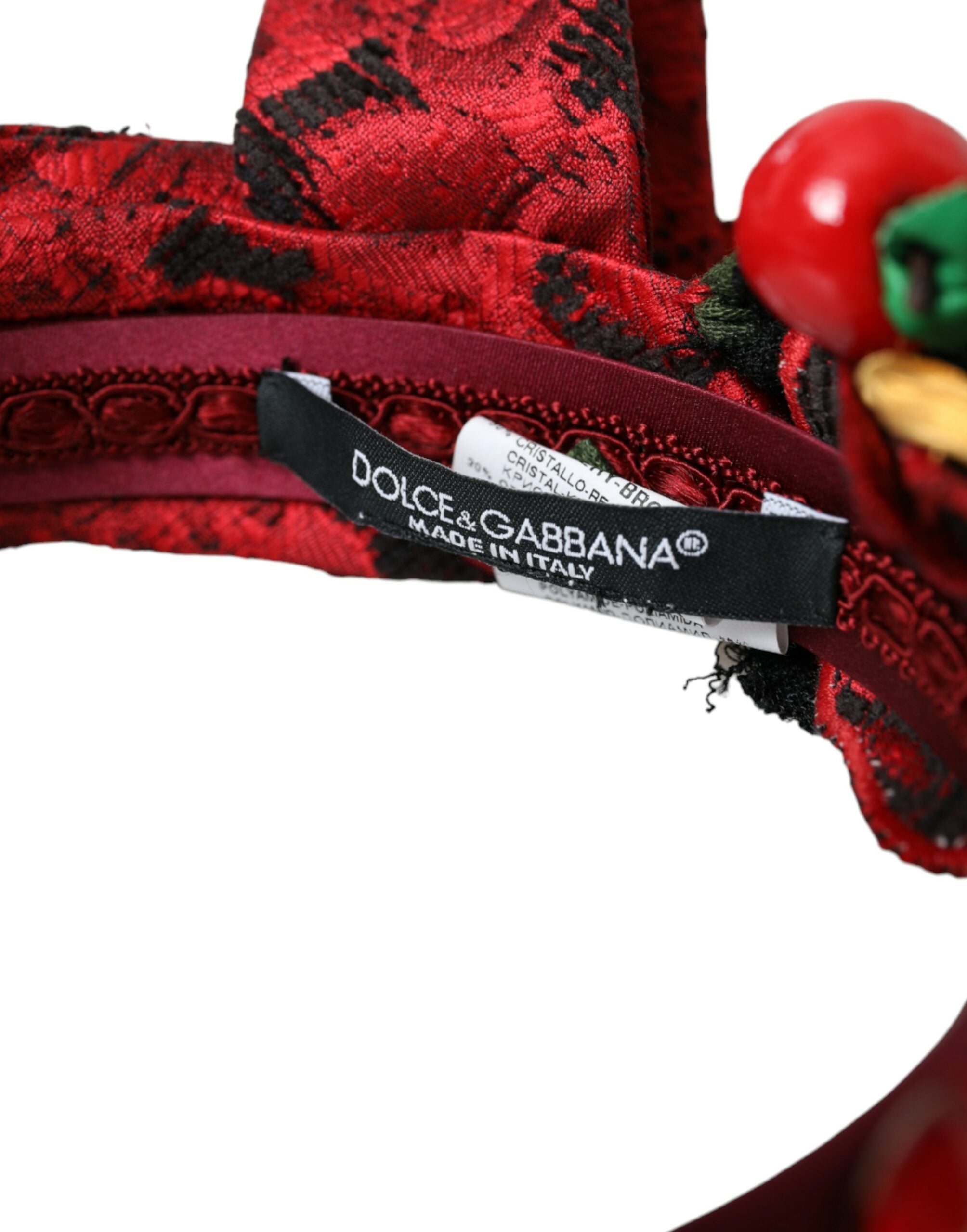 Red Cherry Sicily Embellished Women Hairband Diadem - ventzia
