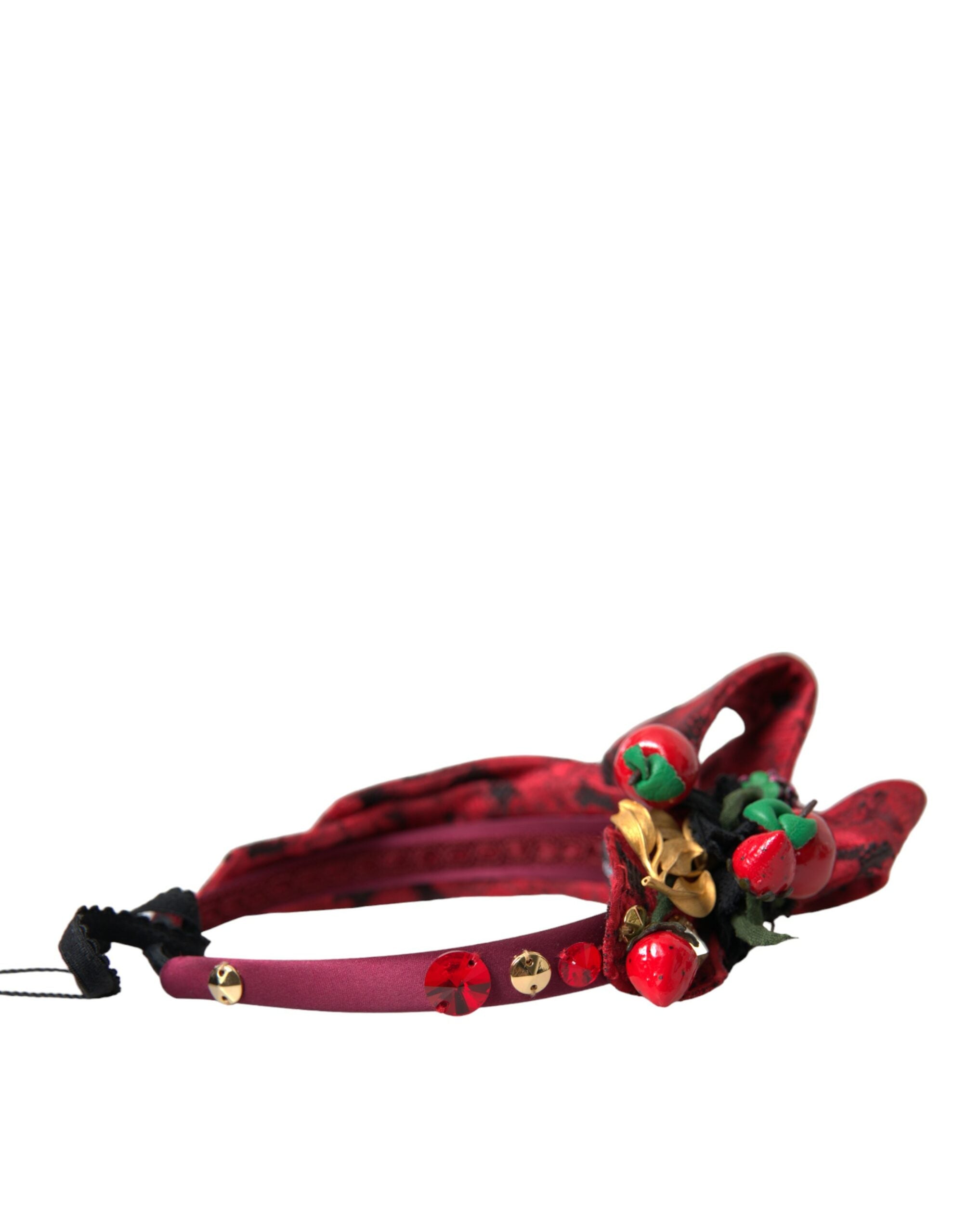 Red Cherry Sicily Embellished Women Hairband Diadem - ventzia