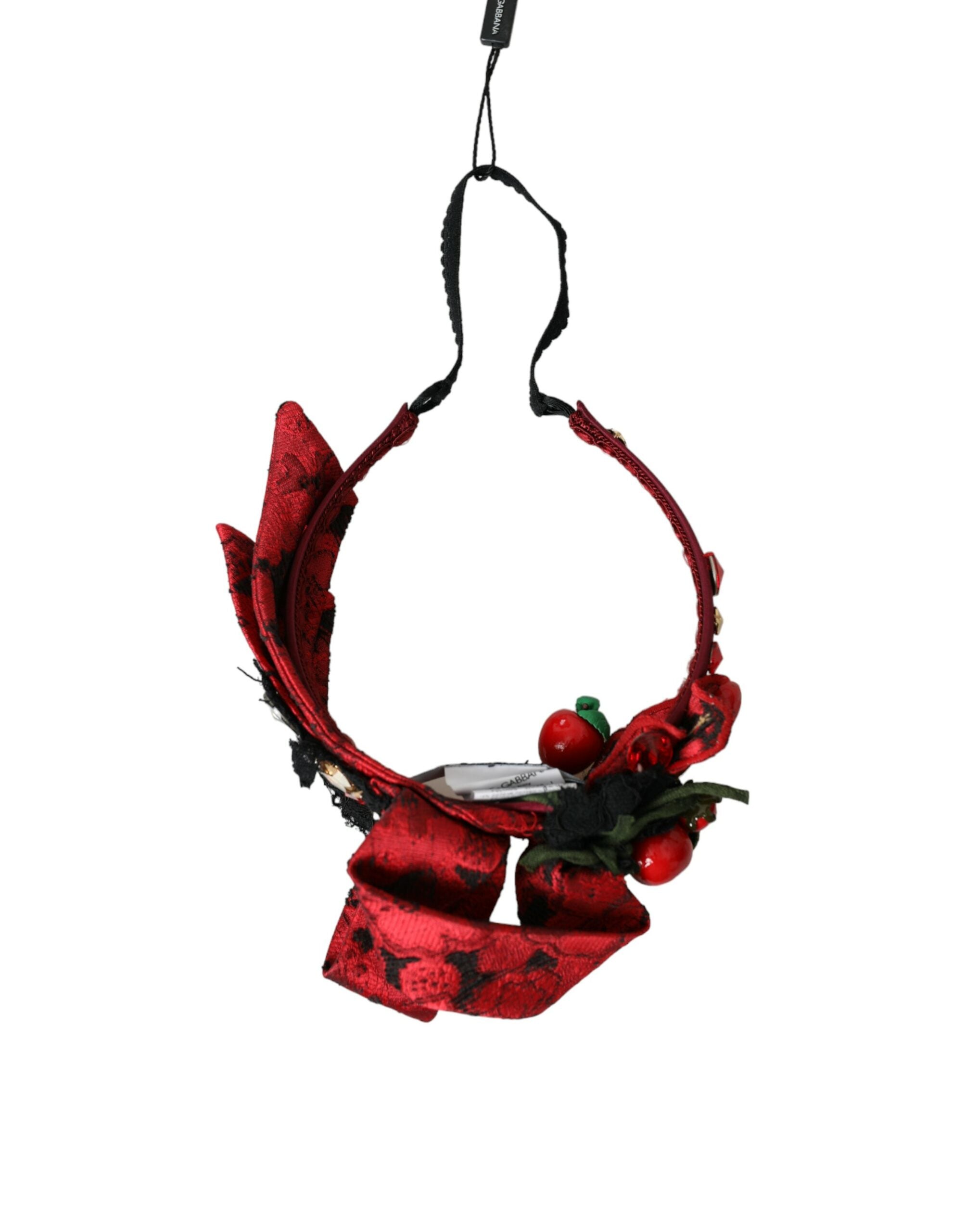 Red Cherry Sicily Embellished Women Hairband Diadem - ventzia