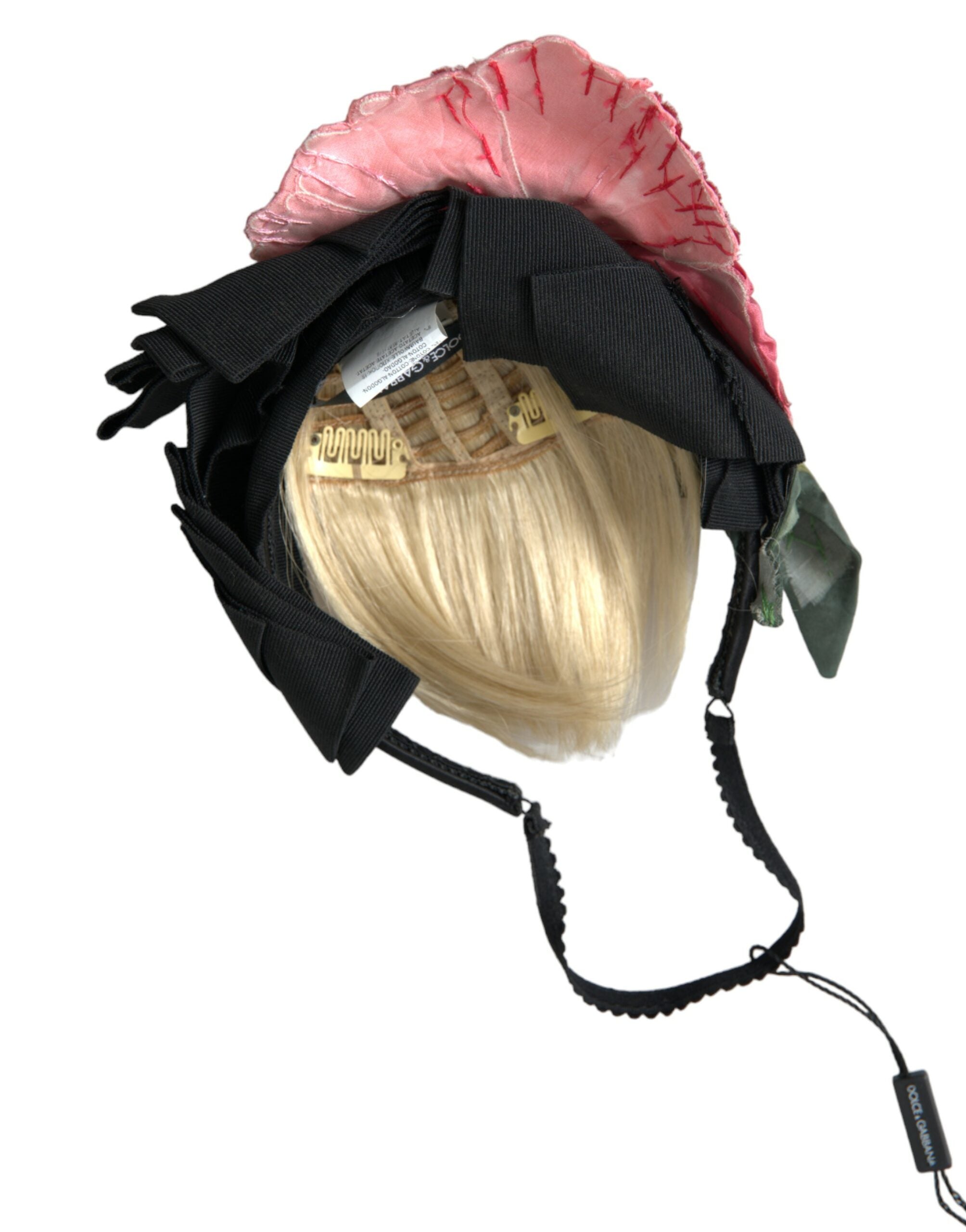 Black Viscose White Hair Parrucchiera Headband Diadem - ventzia