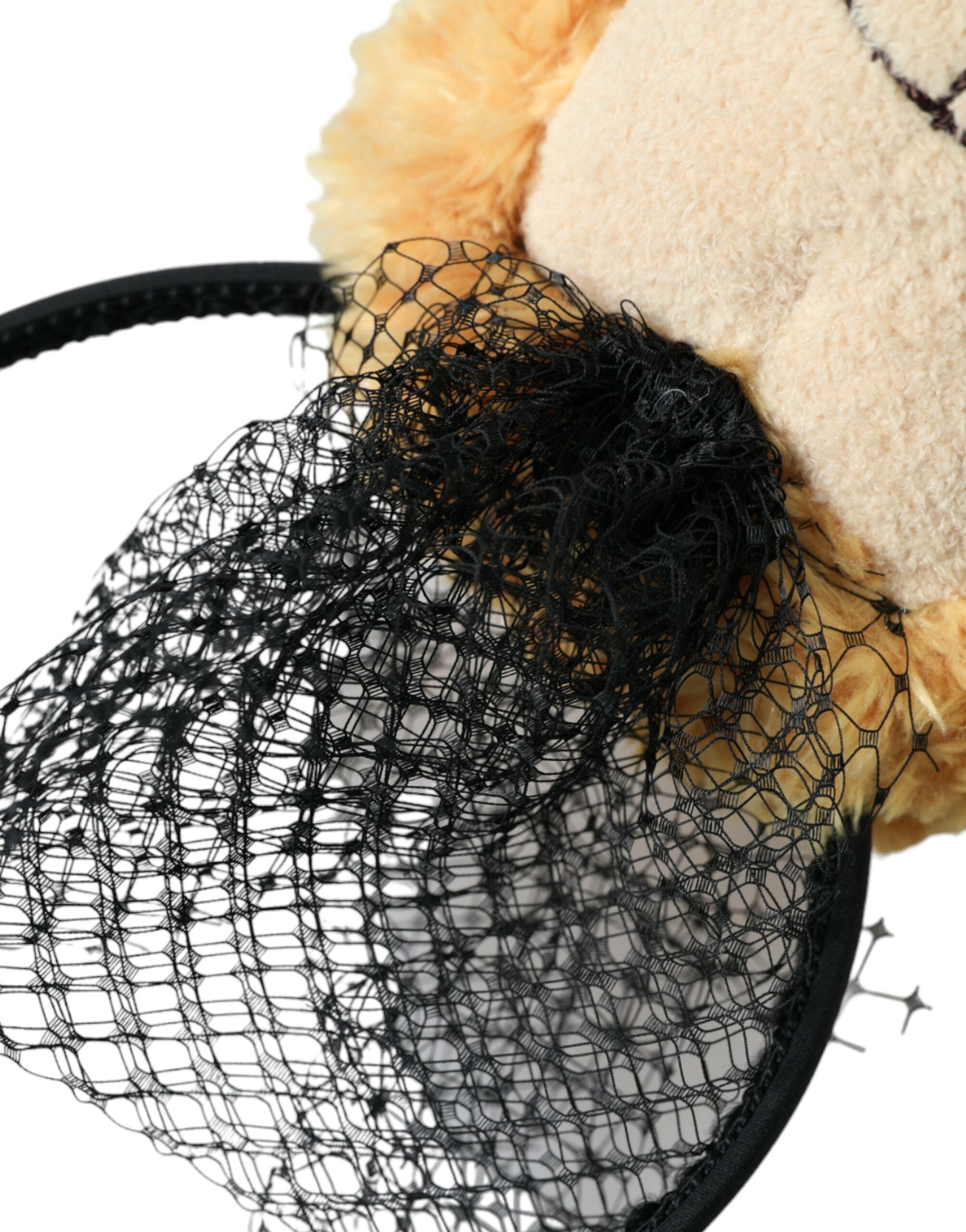 Brown Teddy Bear Gold Crystal Crown Hair Band Diadem - ventzia