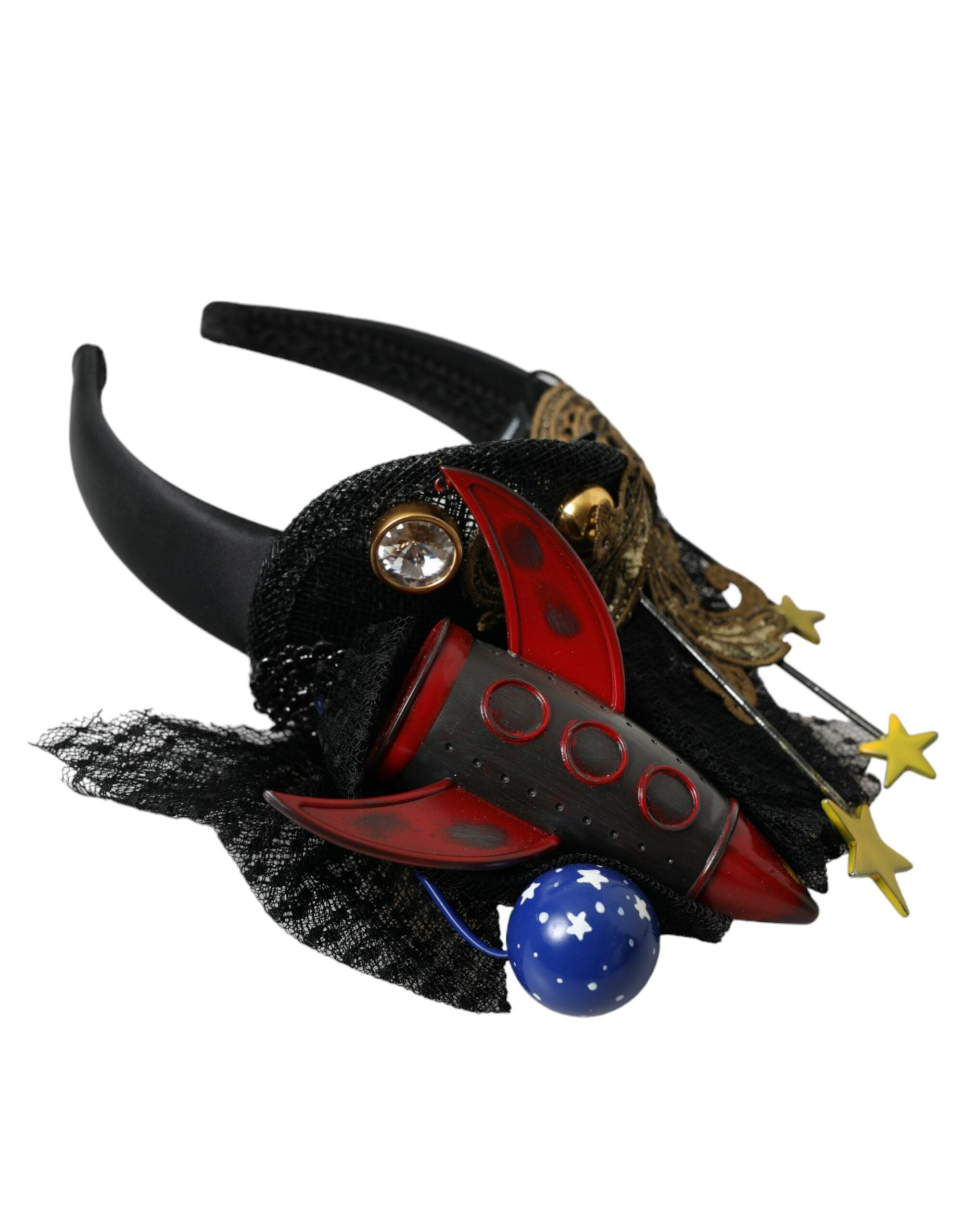 Multicolor Missile Rocket Crystal Stars Headband Diadem - ventzia