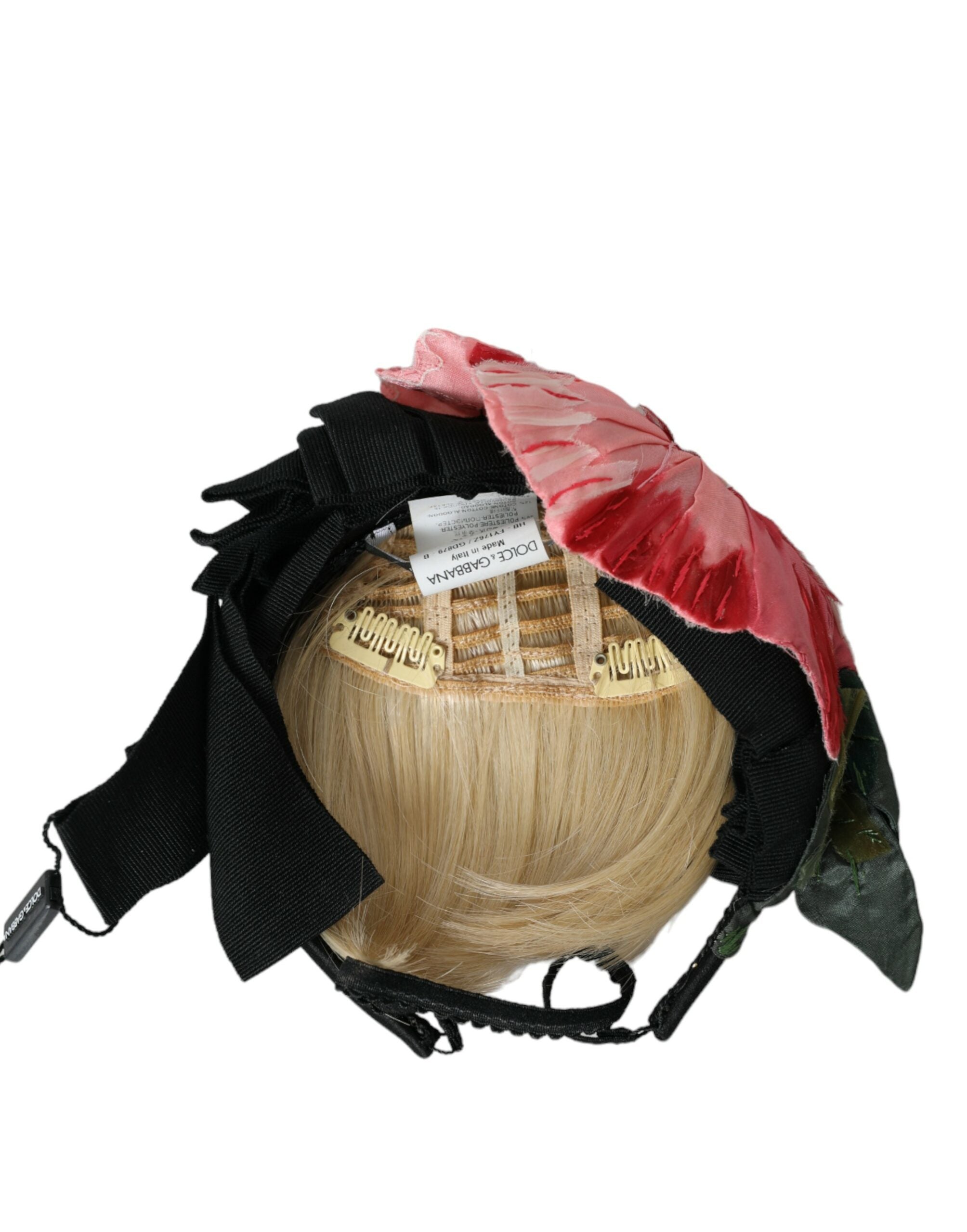 Black Viscose White Hair Parrucchiera Headband Diadem - ventzia