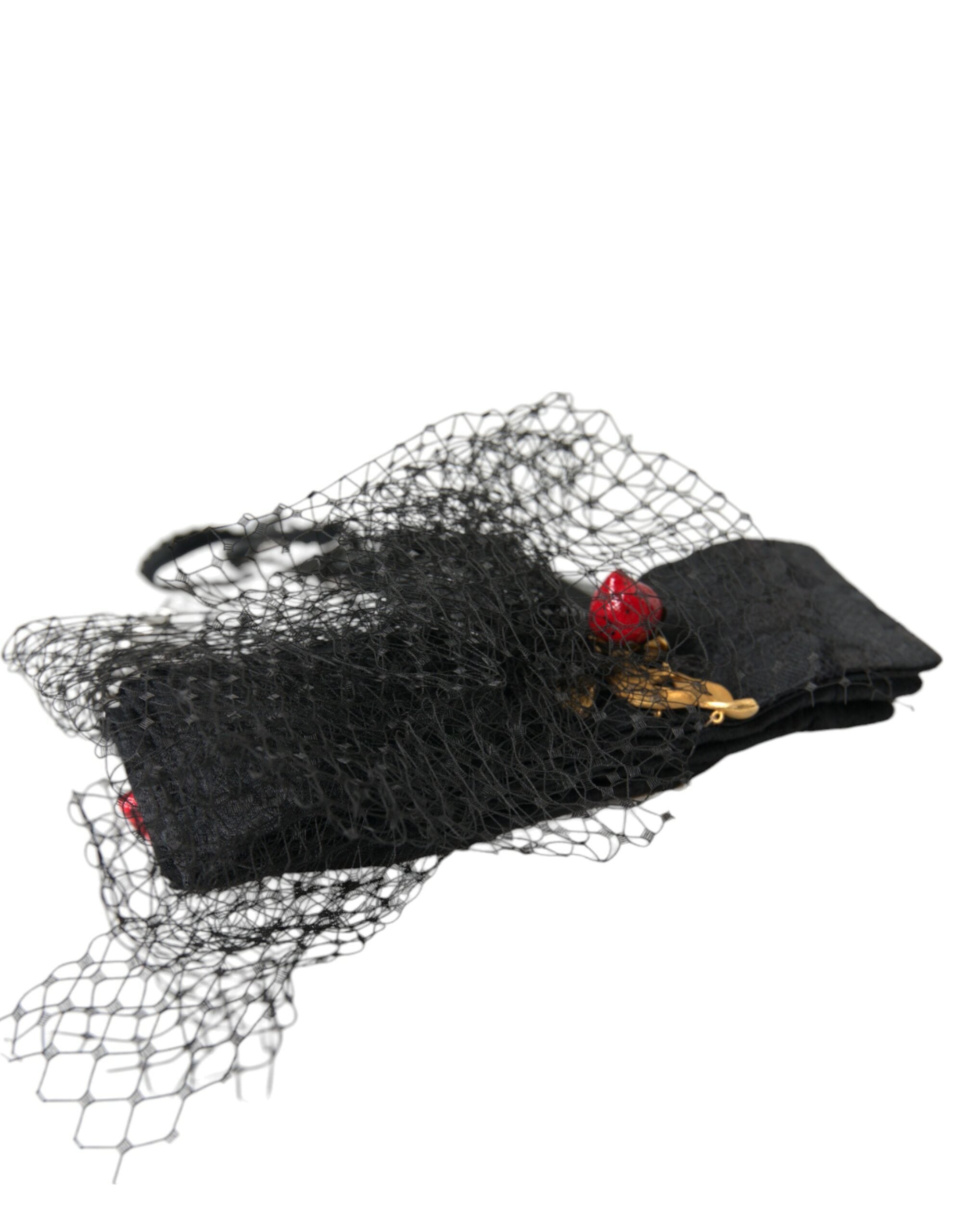 Black Strawberry Sicily Crystal Mesh Net Headband Diadem - ventzia