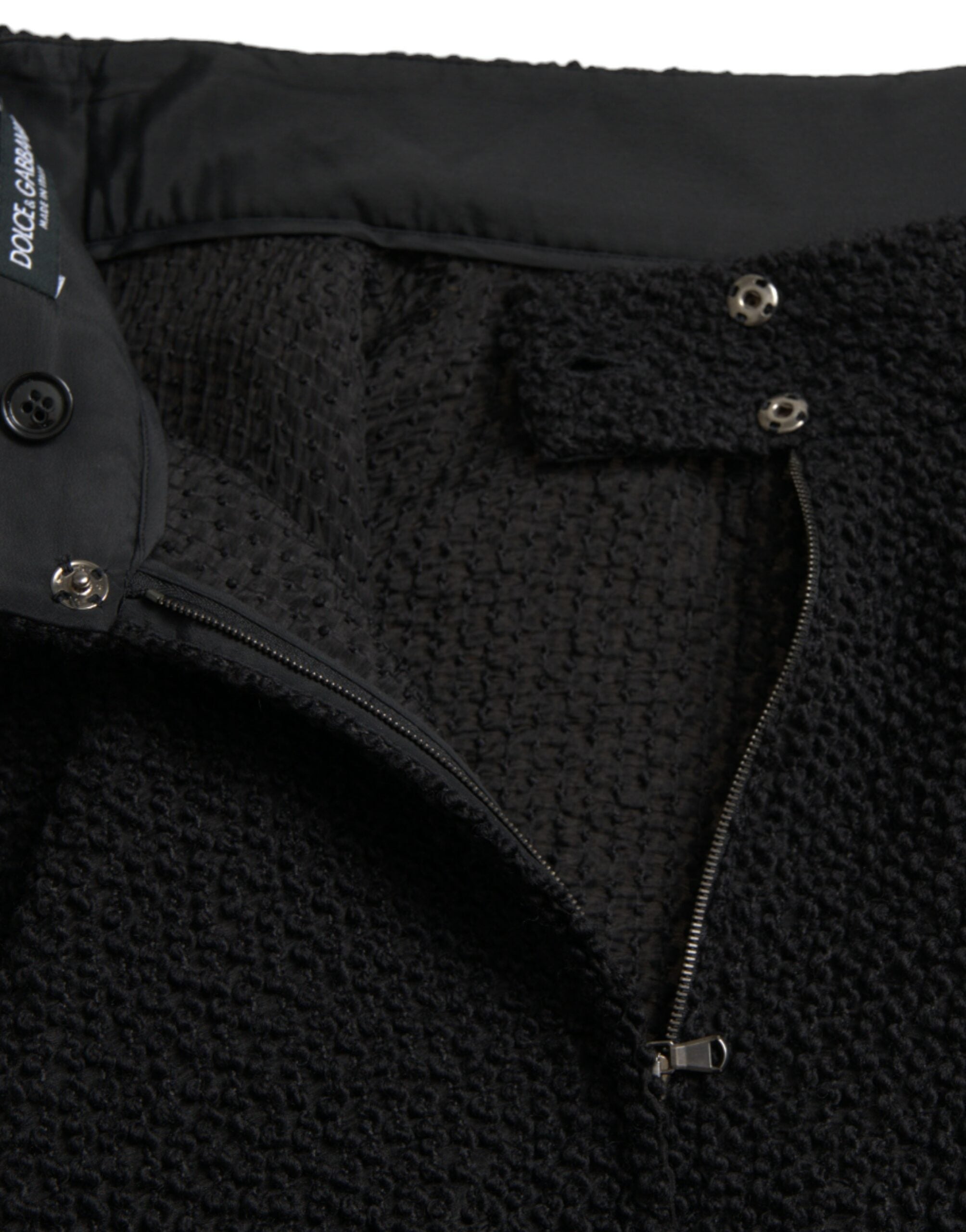 Black High Waist A-line Knee Length Skirt - ventzia