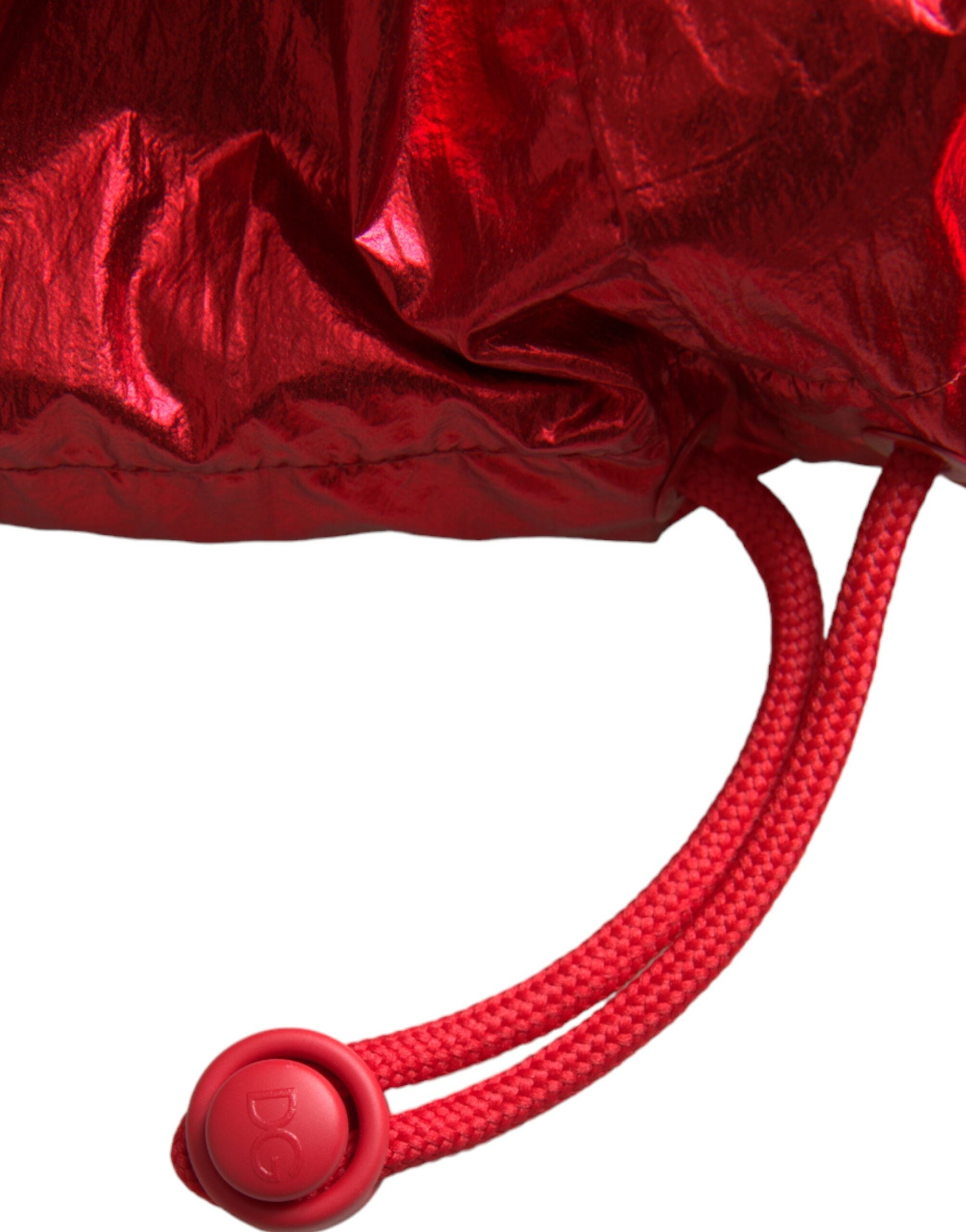 Red Nylon Hooded Pullover Sweatshirt Jacket - ventzia