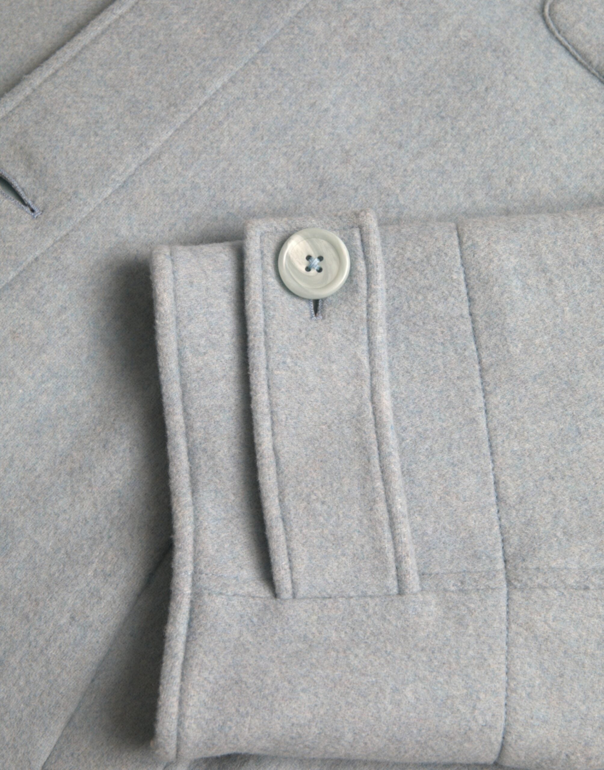 Light Blue Wool Button Trench Coat Jacket - ventzia