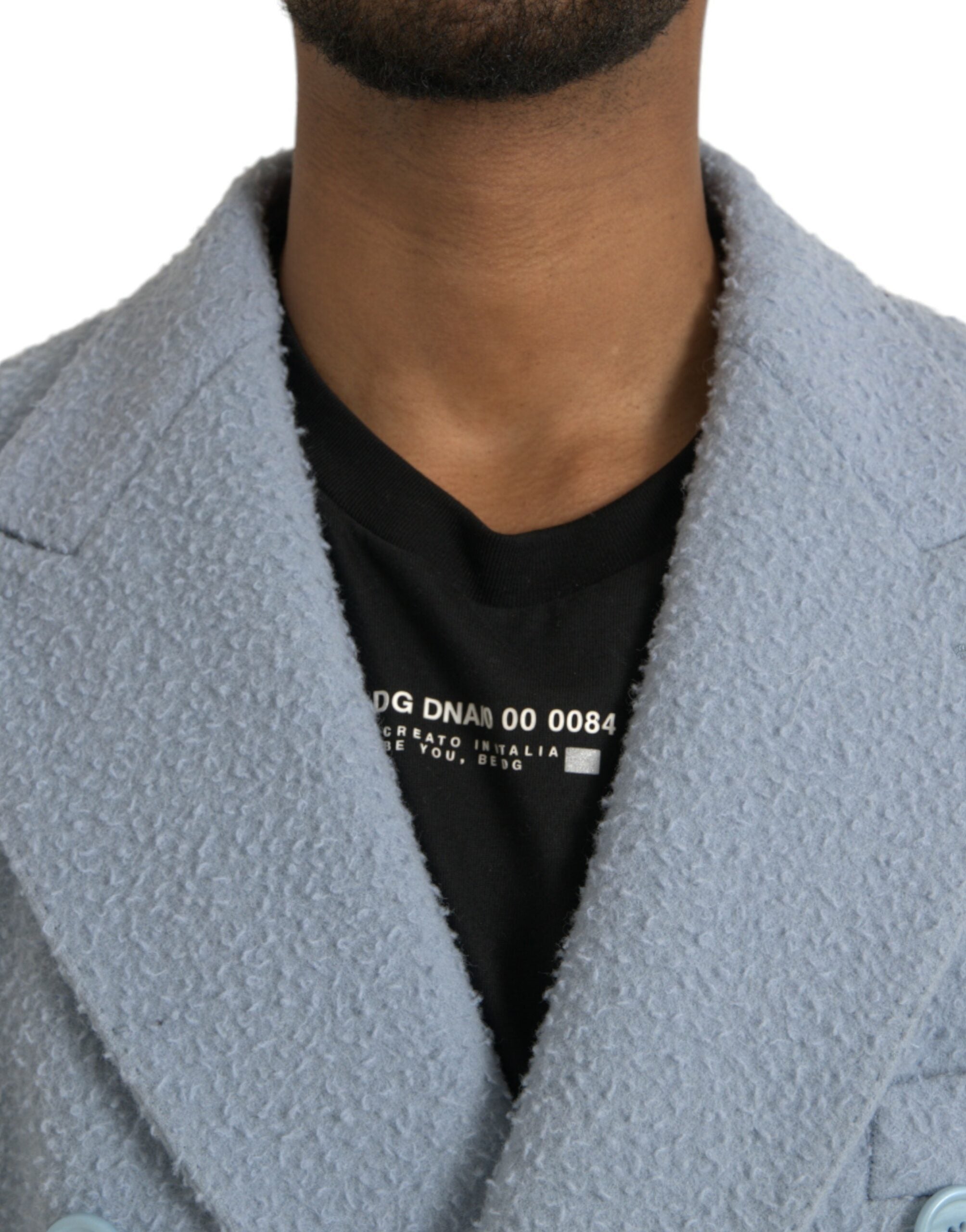Blue Double Breasted Long Trench Coat Jacket - ventzia