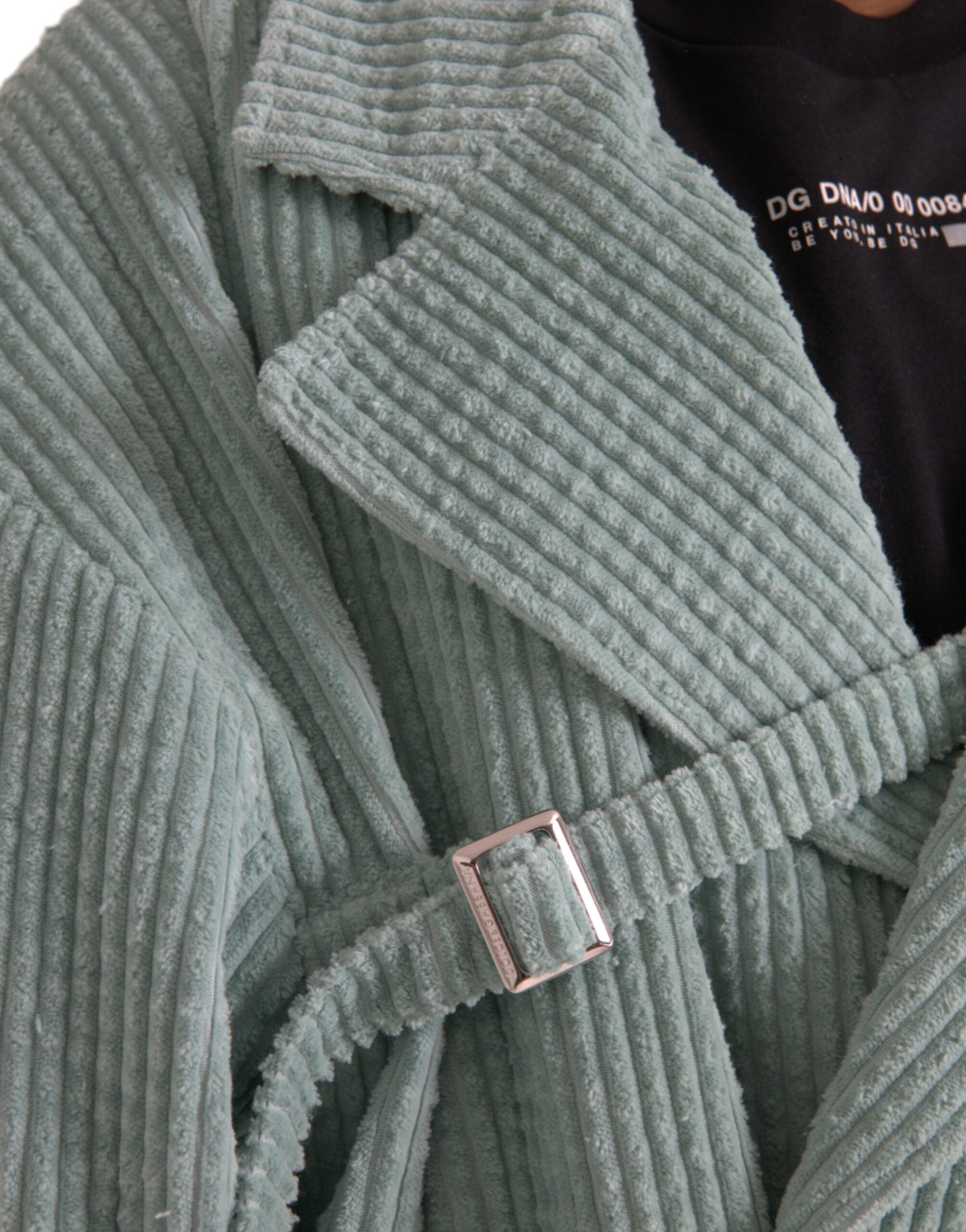 Blue Double Breasted Corduroy Cotton Jacket - ventzia