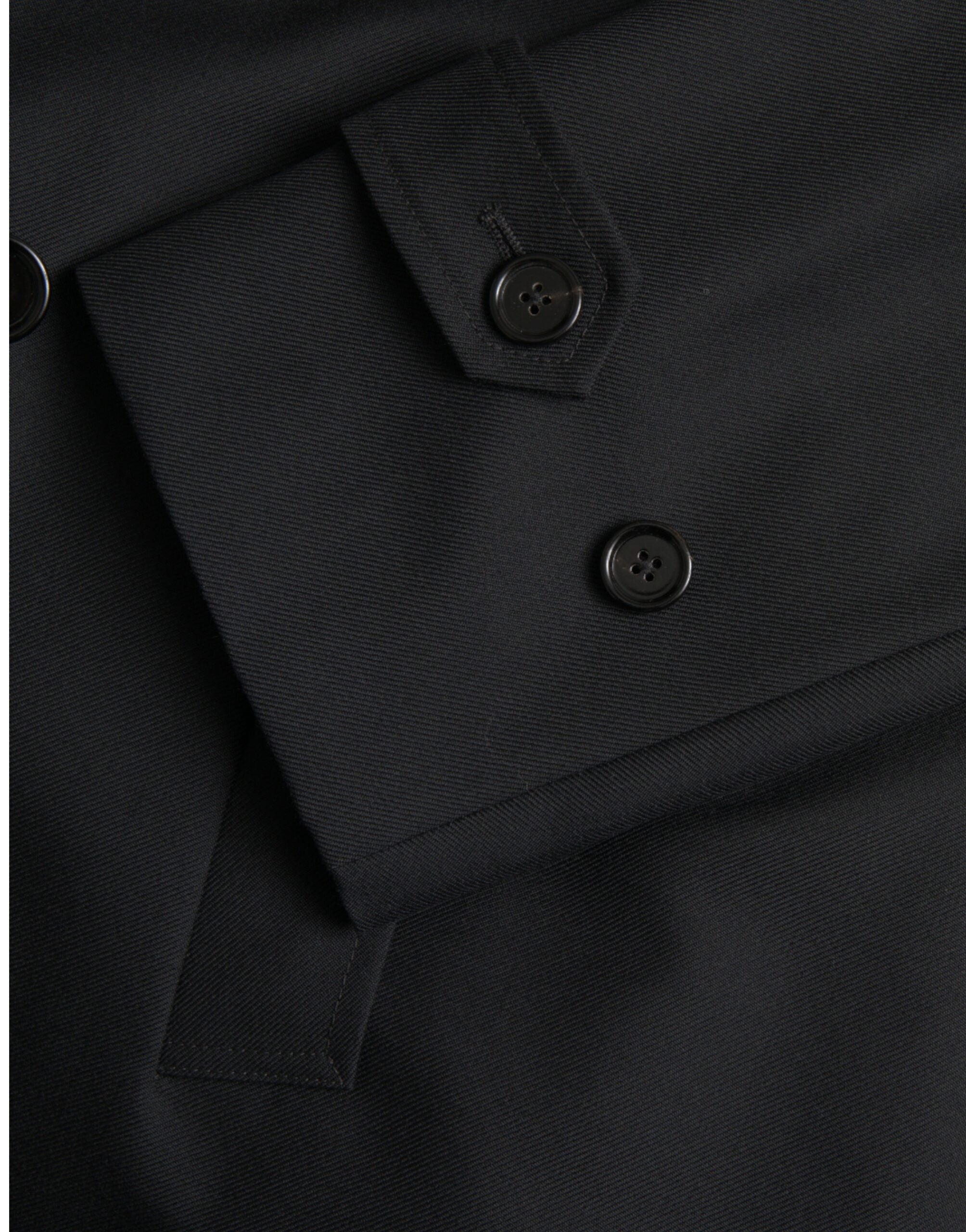 Black Double Breasted Trench Coat Jacket - ventzia