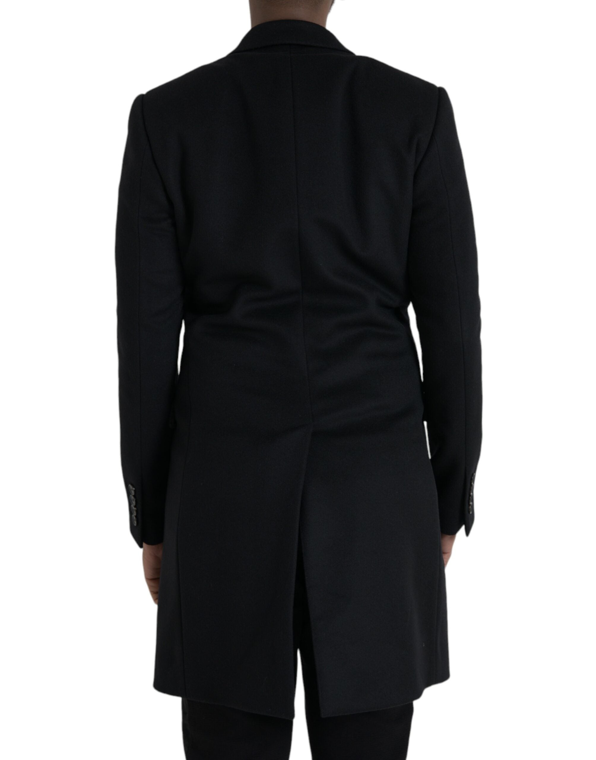 Black Single Breasted Trench Coat Jacket - ventzia