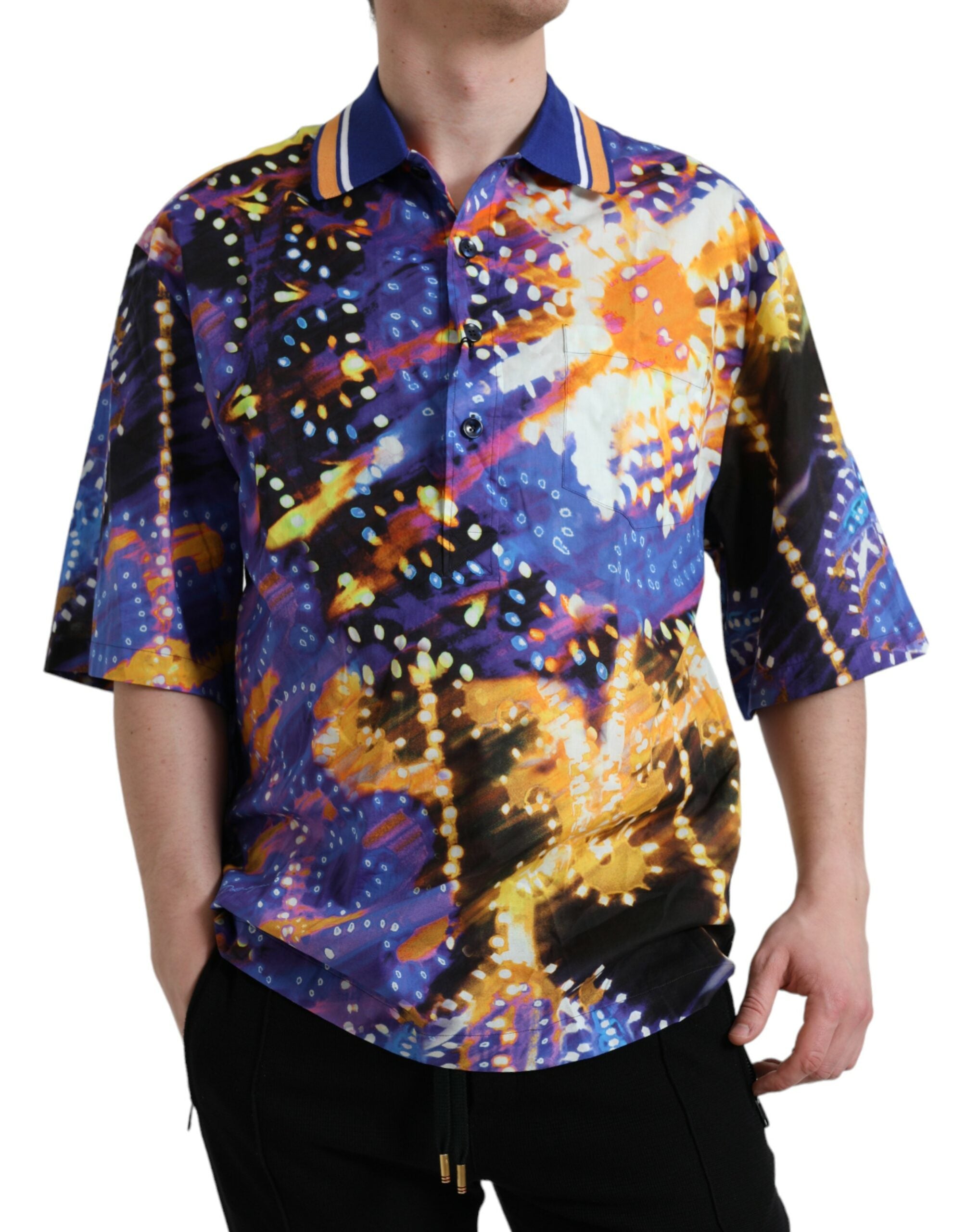 Multicolor Luminarie Print Cotton Casual Shirt - ventzia