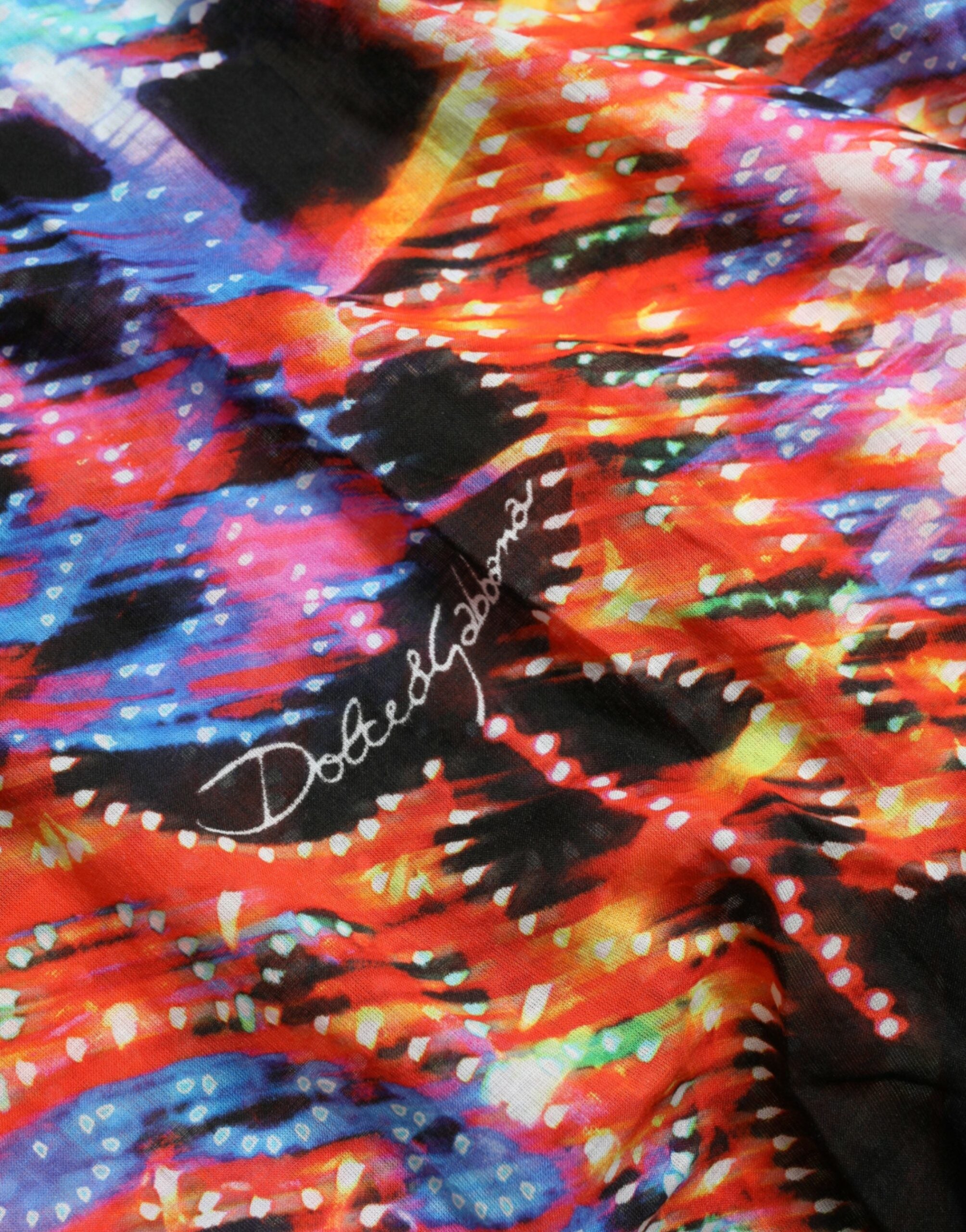 Multicolor Luminarie Print Cotton T-shirt - ventzia