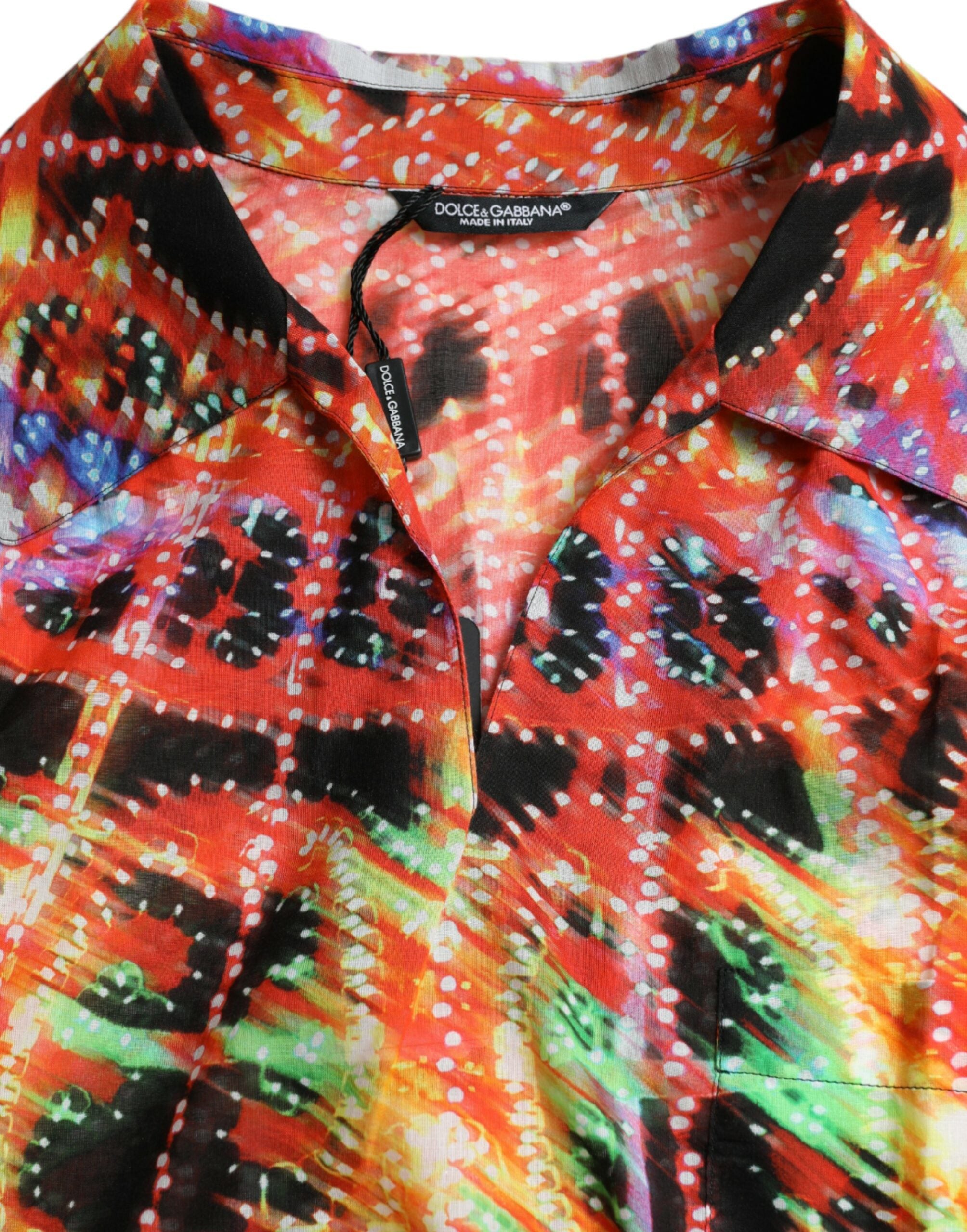Multicolor Luminarie Print Cotton T-shirt - ventzia