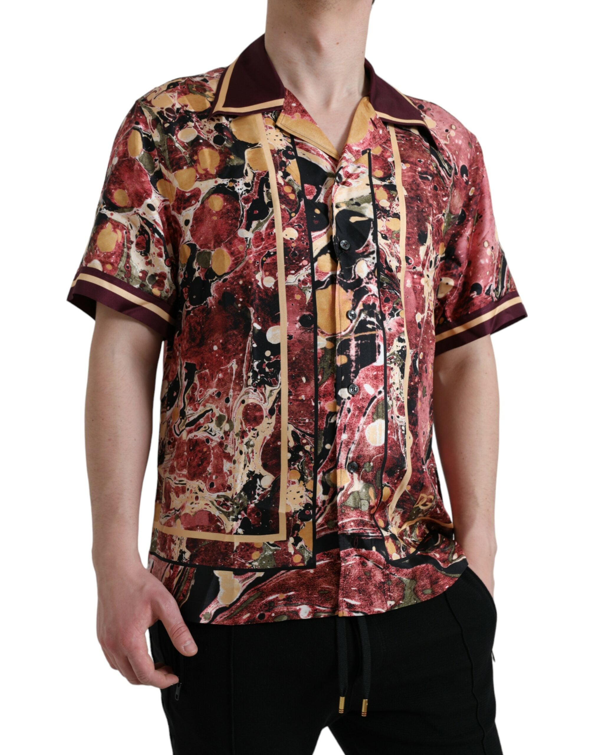 Multicolor Button Down Silk Shirt - ventzia