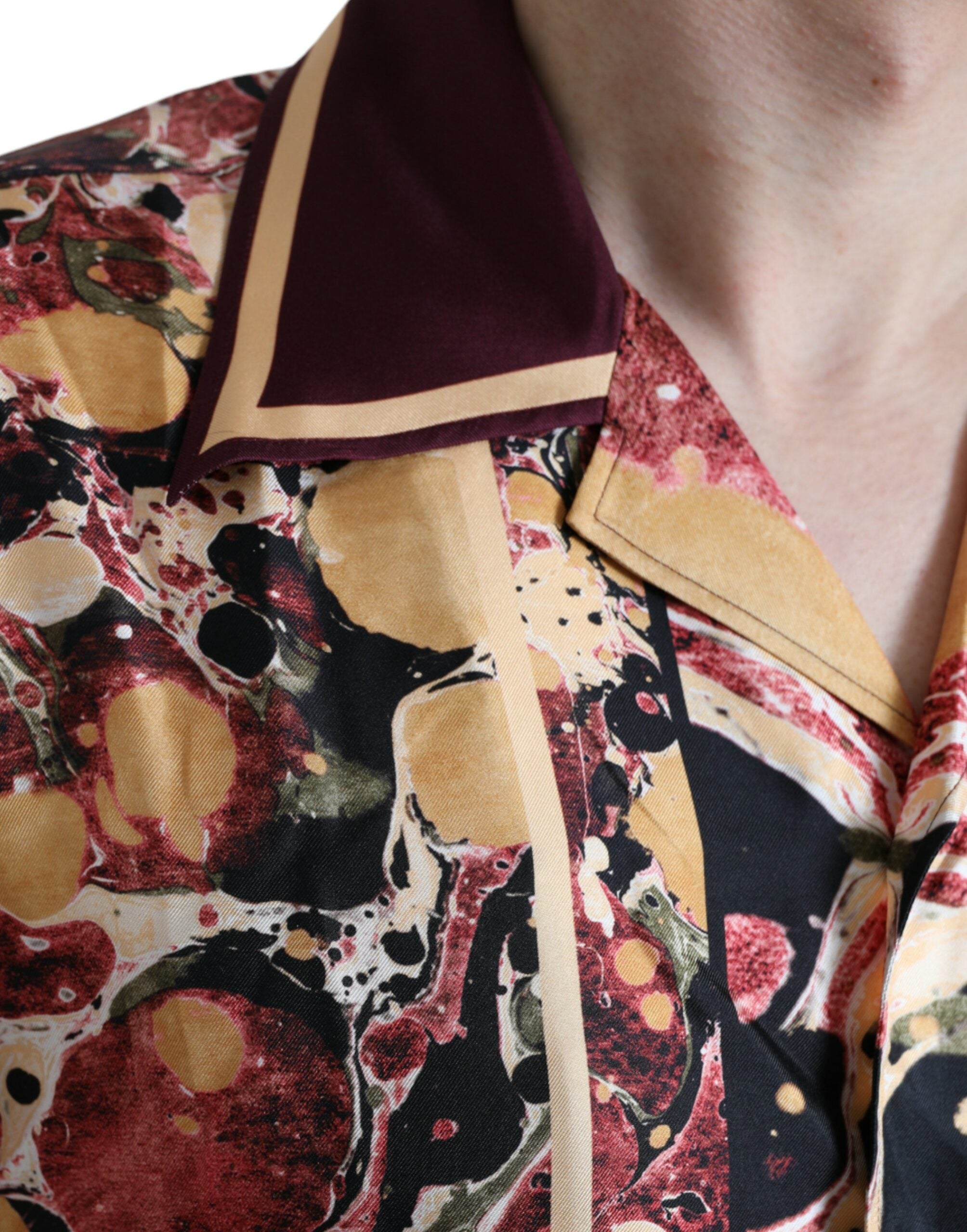 Multicolor Button Down Silk Shirt - ventzia