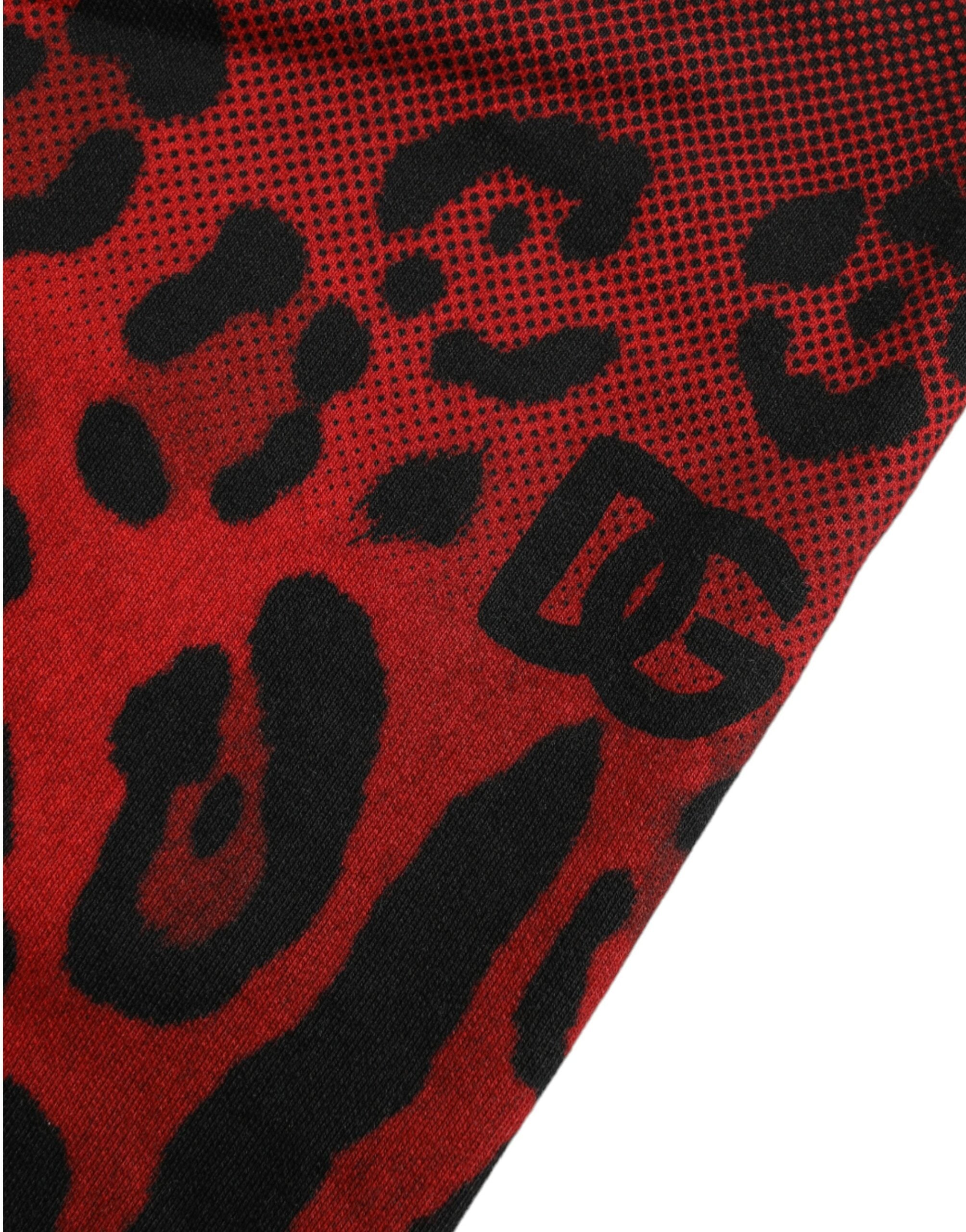 Red Leopard Print Cotton Bermuda Shorts - ventzia