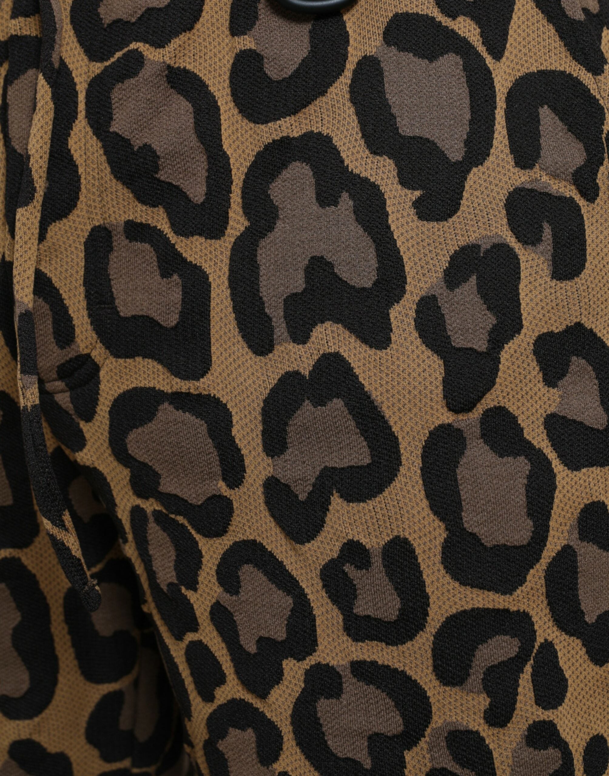 Brown Leopard Print Polyester Jogger Pants - ventzia