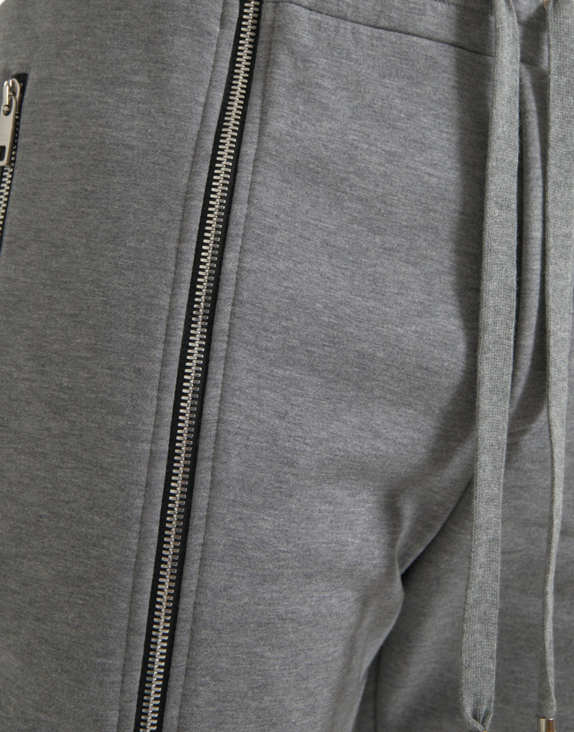 Gray Cotton Jogger Skinny Sweatpants Pants - ventzia