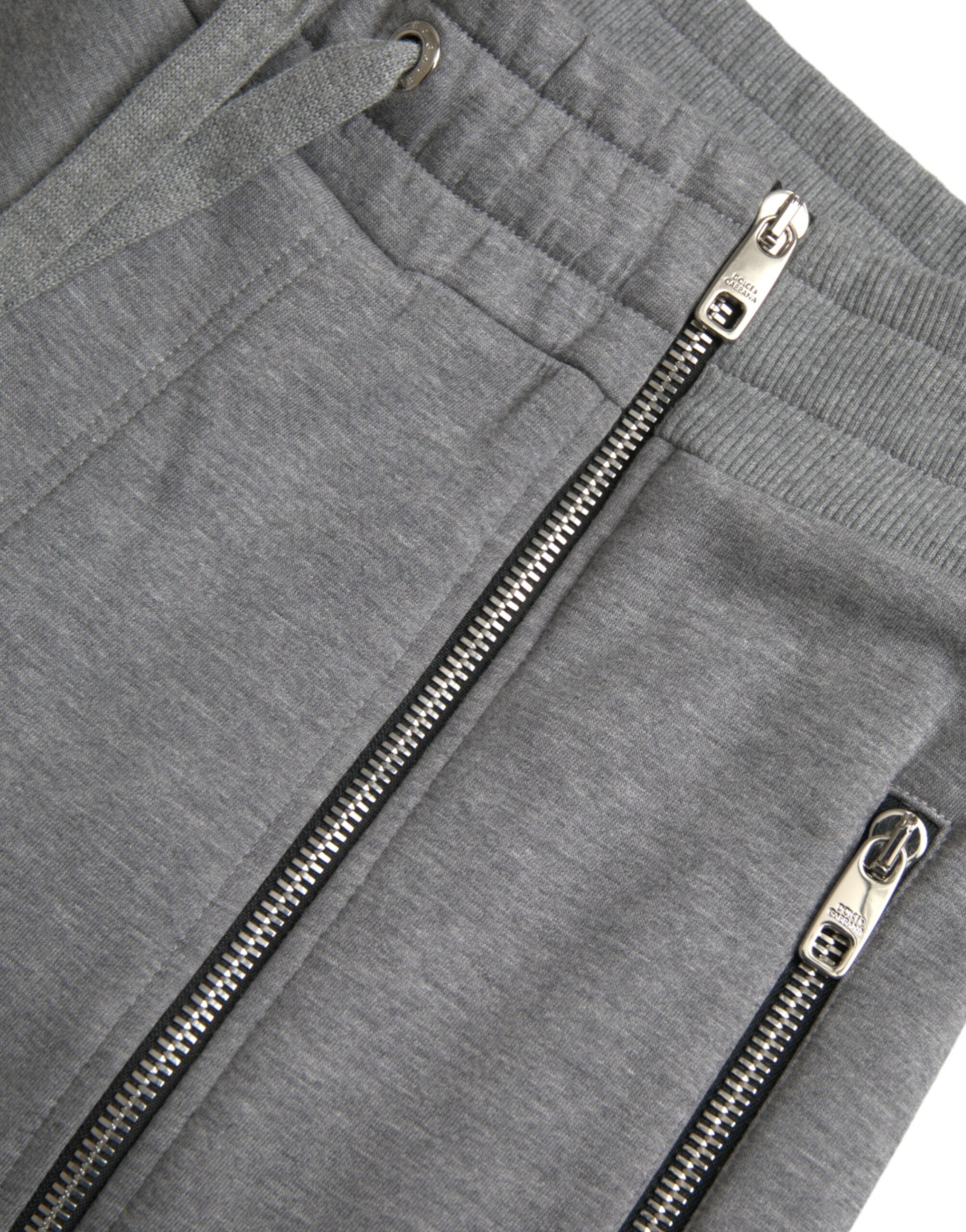 Gray Cotton Jogger Skinny Sweatpants Pants - ventzia