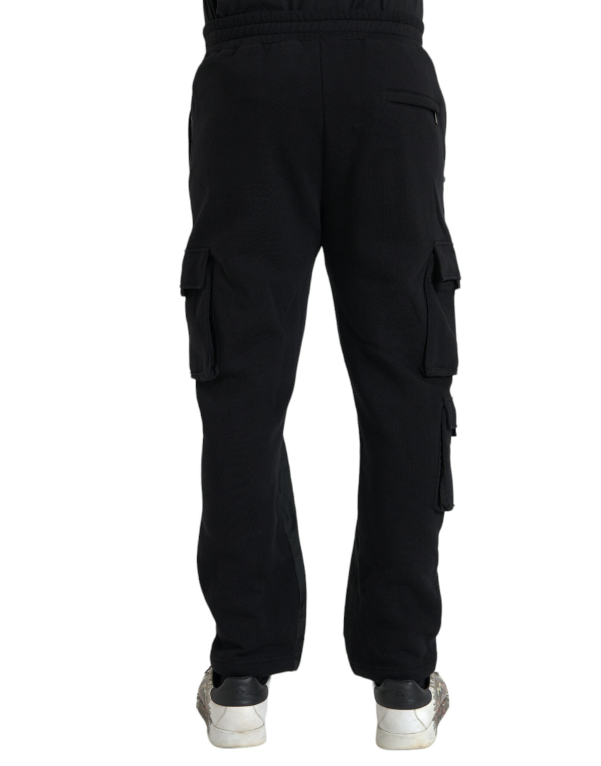 Black Cotton Blend Skinny Pants - ventzia
