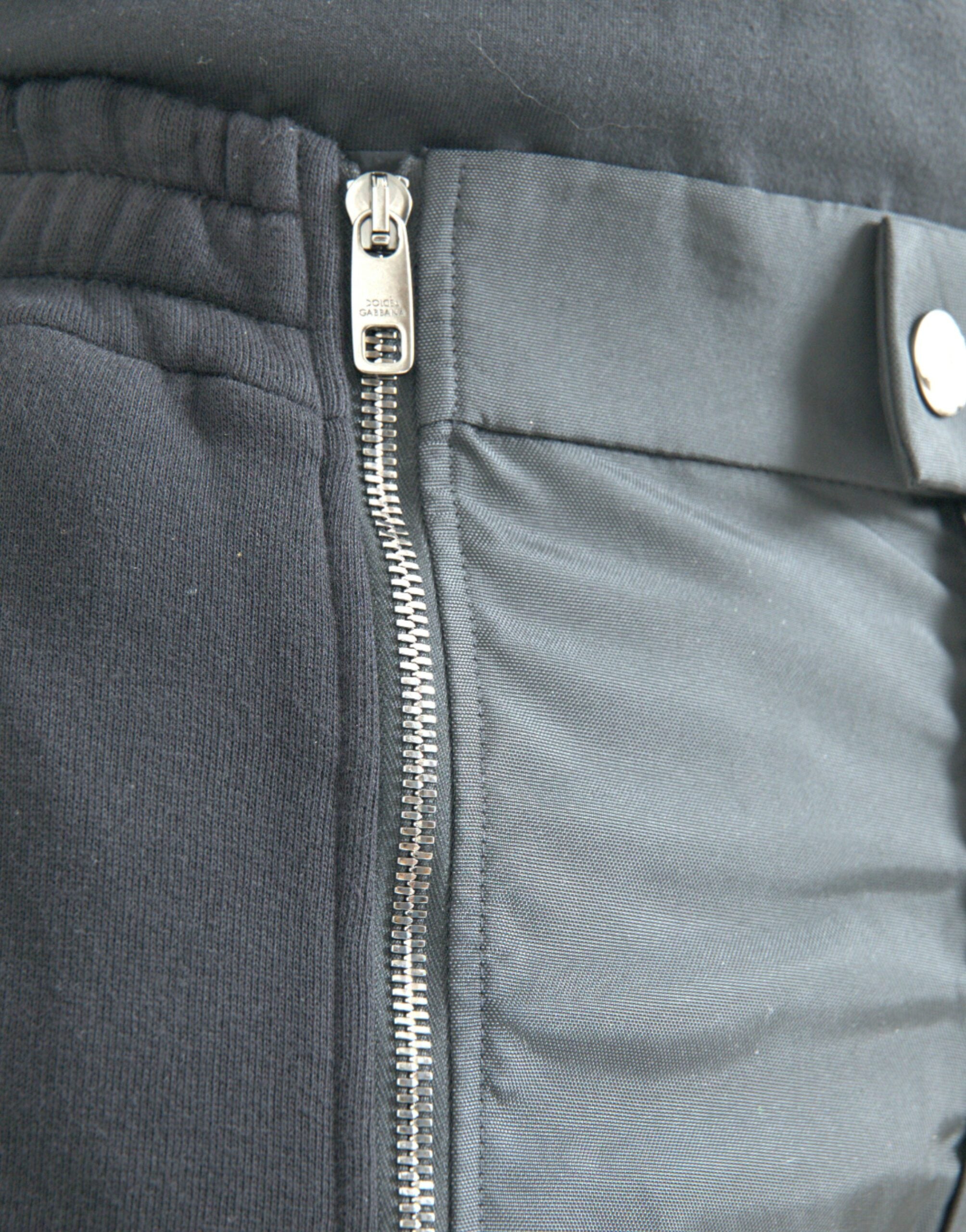 Black Cotton Blend Skinny Pants - ventzia
