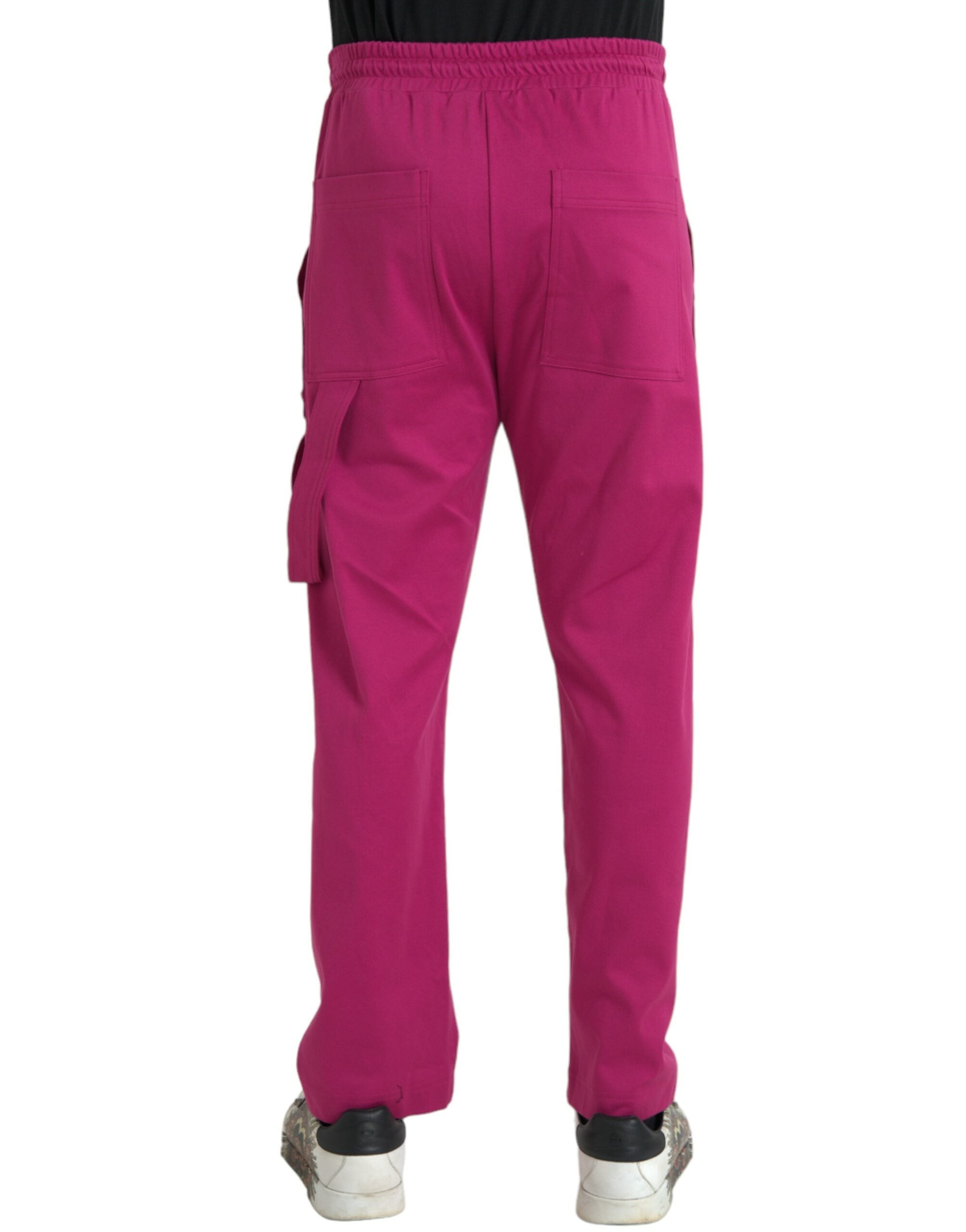 Pink Logo Cargo Cotton Jogger Sweatpants Pants - ventzia