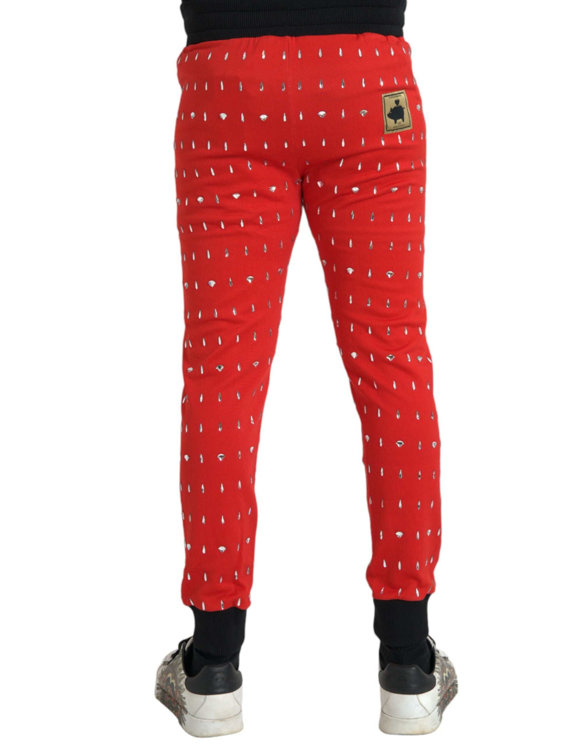 Red Year Of The Pig Jogger Sweatpants Pants - ventzia