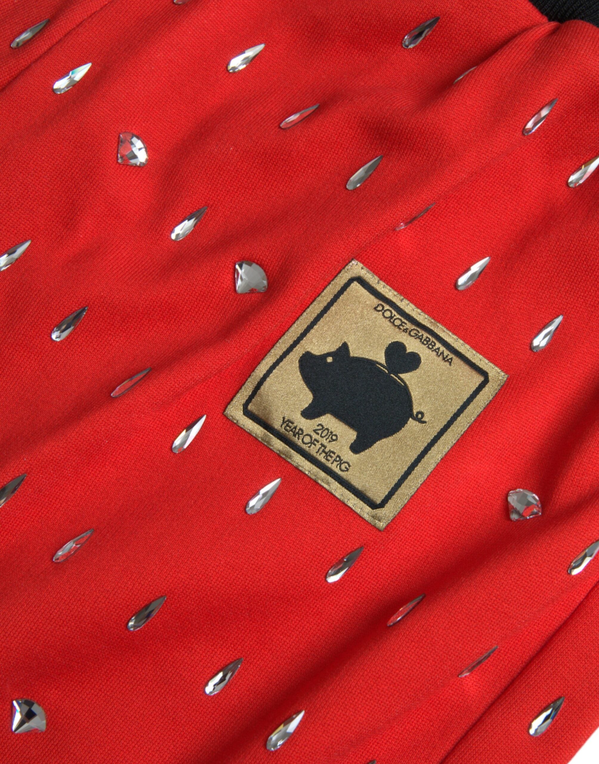 Red Year Of The Pig Jogger Sweatpants Pants - ventzia