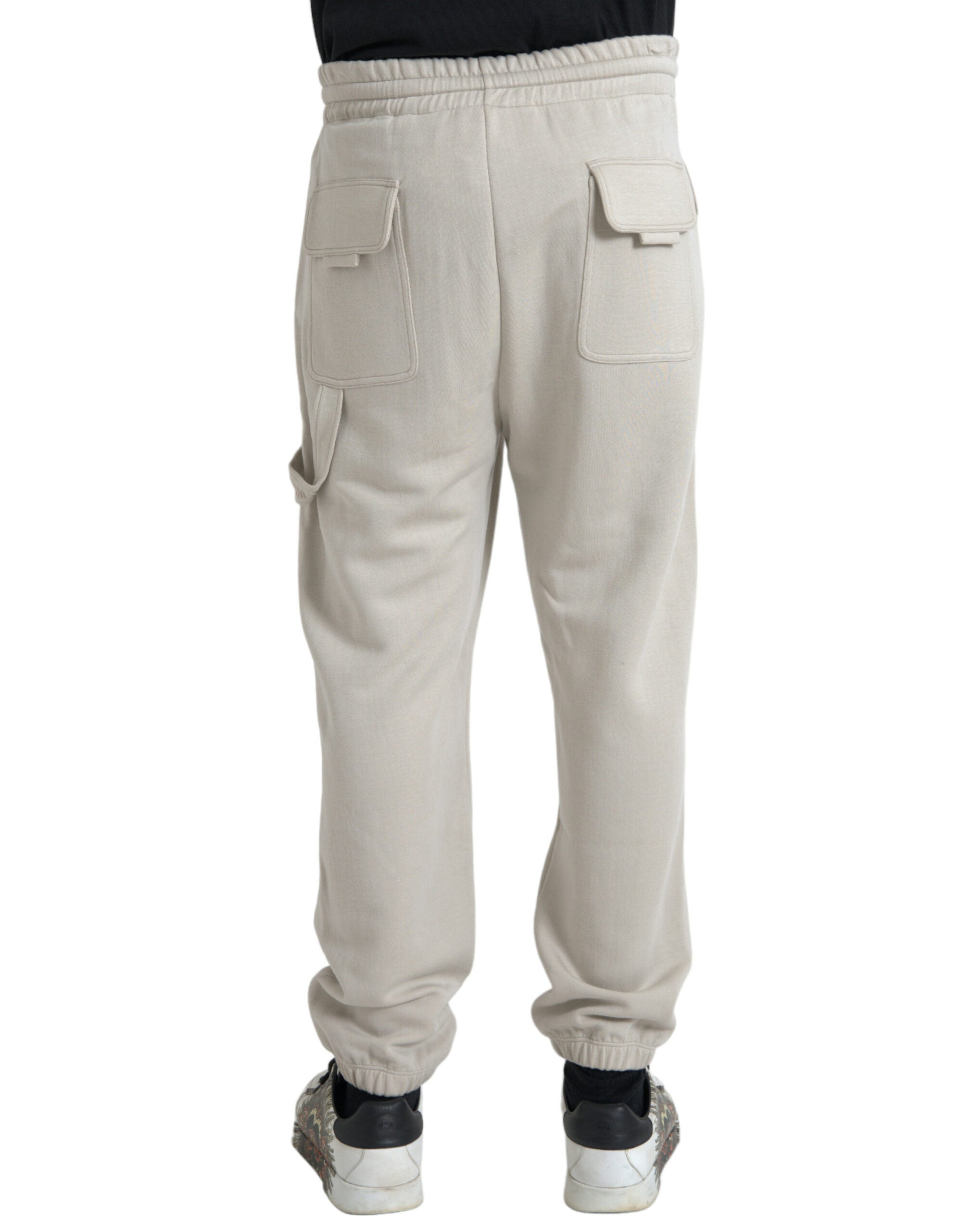 Off White Viscose Cargo Jogger Sweatpants Pants - ventzia
