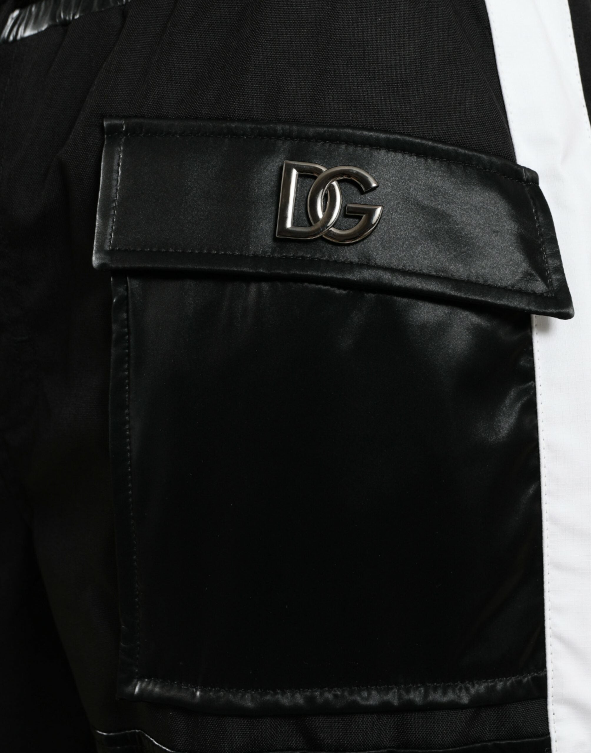 Black Nylon Cargo Jogger Men Sweatpants Pants - ventzia
