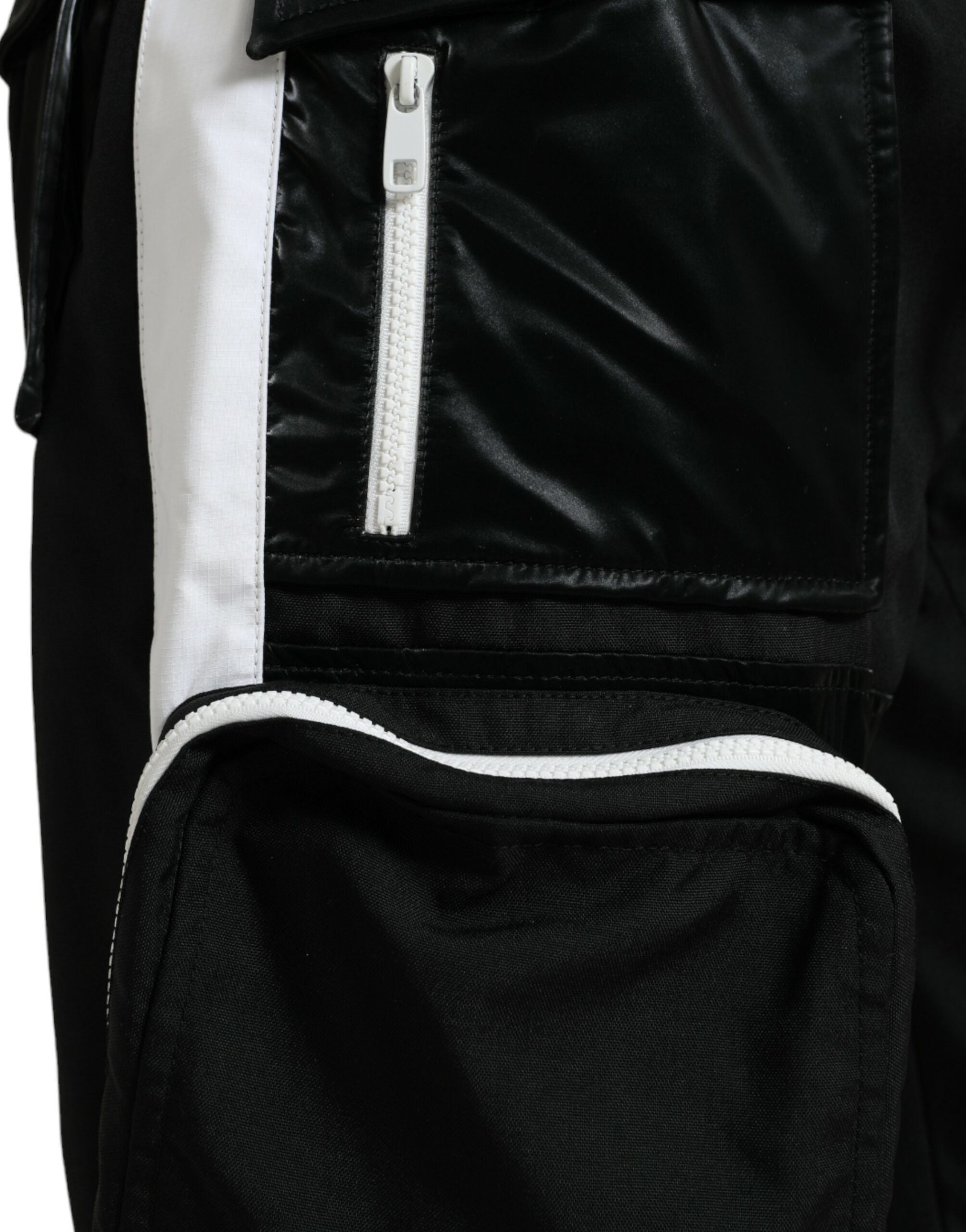 Black Nylon Cargo Jogger Men Sweatpants Pants - ventzia
