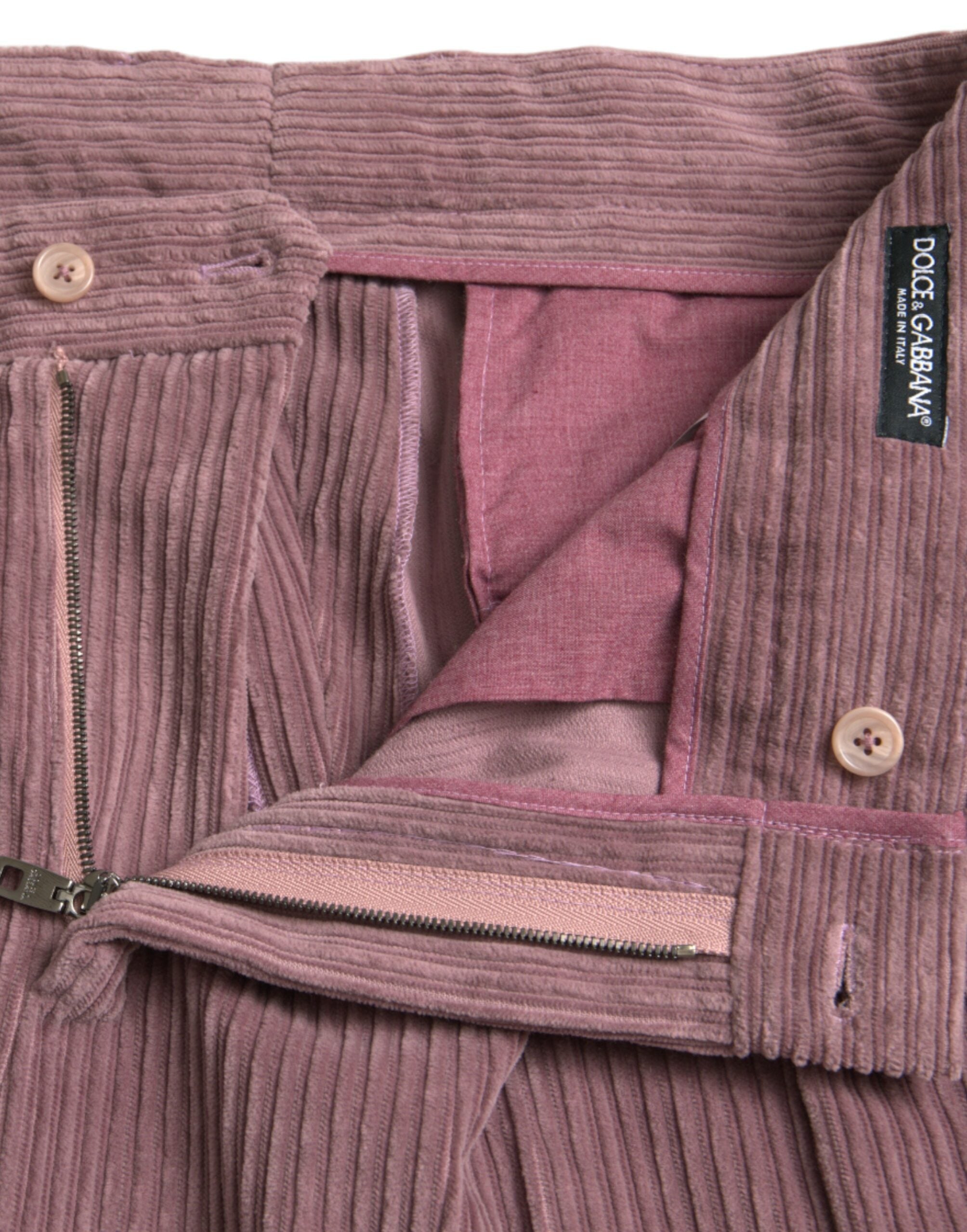 Purple Corduroy Cotton Stretch Skinny Pants - ventzia