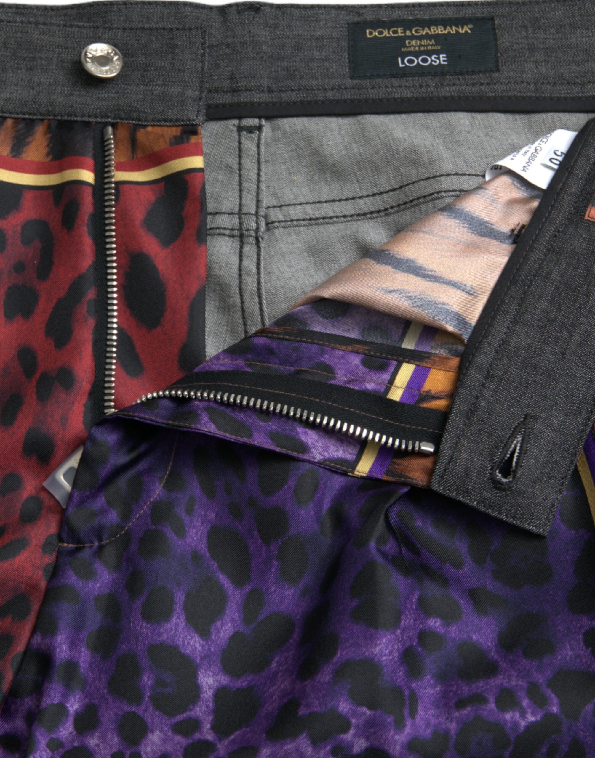 Multicolor Tiger Leopard Cotton Loose Tapered Pants - ventzia