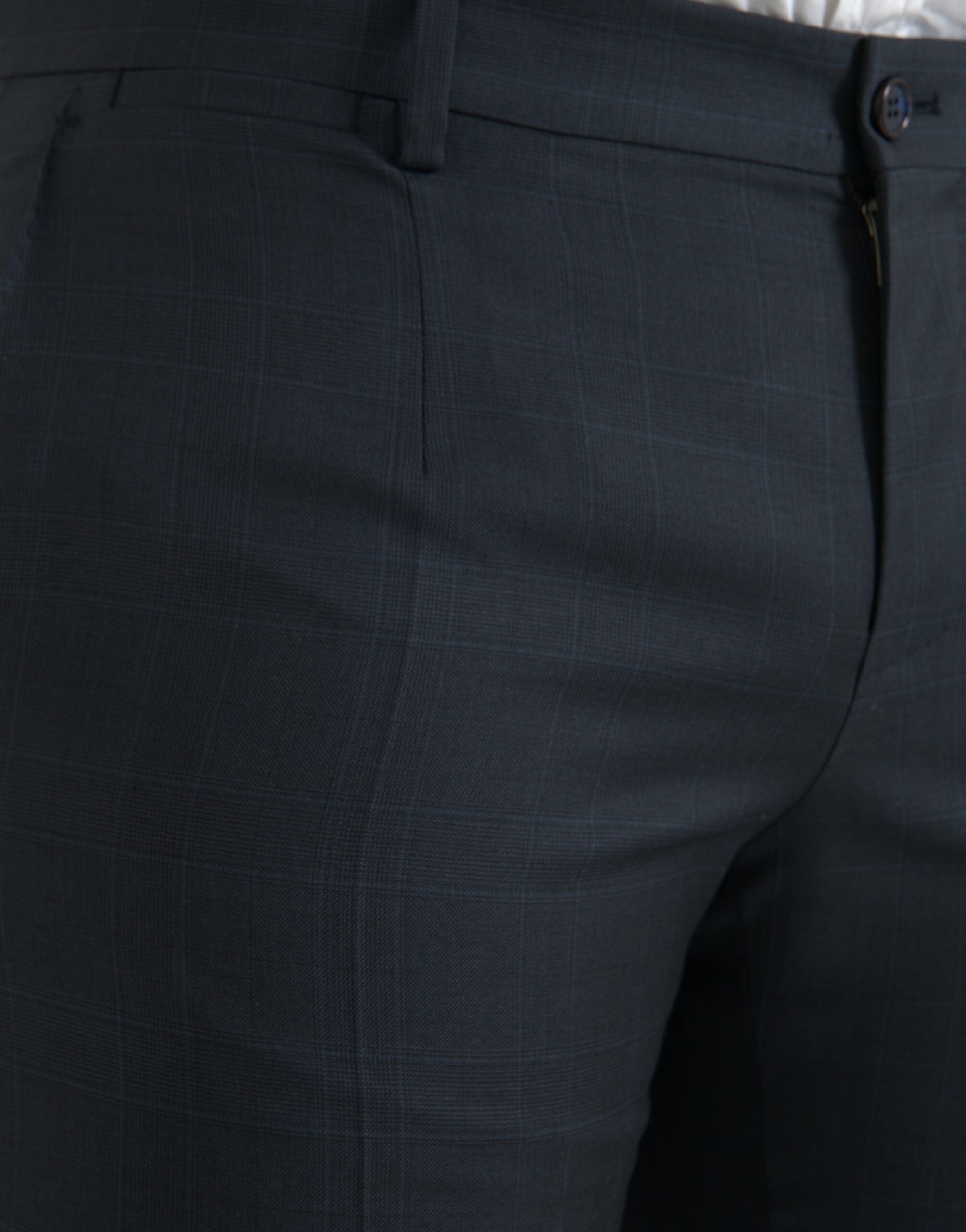Blue Wool Men Skinny Dress Pants - ventzia
