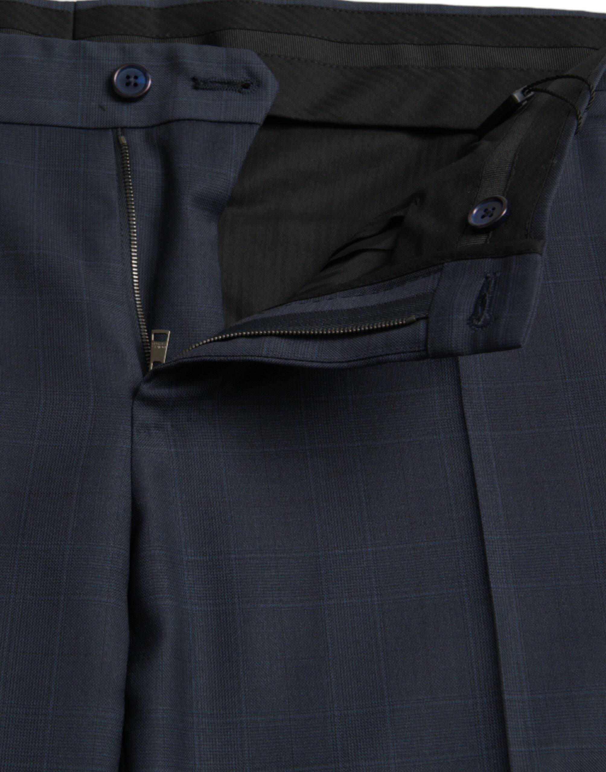 Blue Wool Men Skinny Dress Pants - ventzia