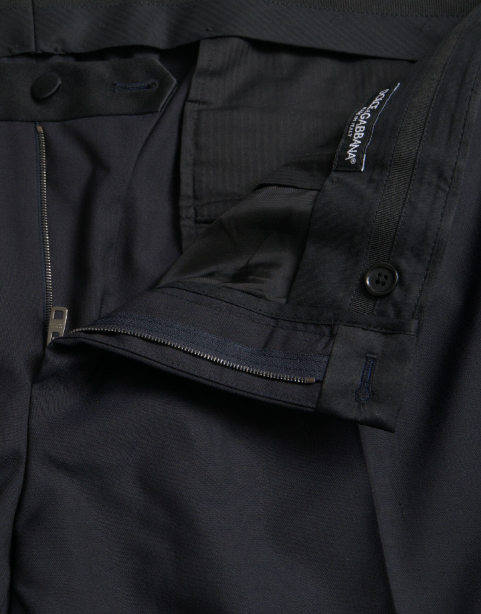 Blue Wool Men Skinny Dress Pants - ventzia