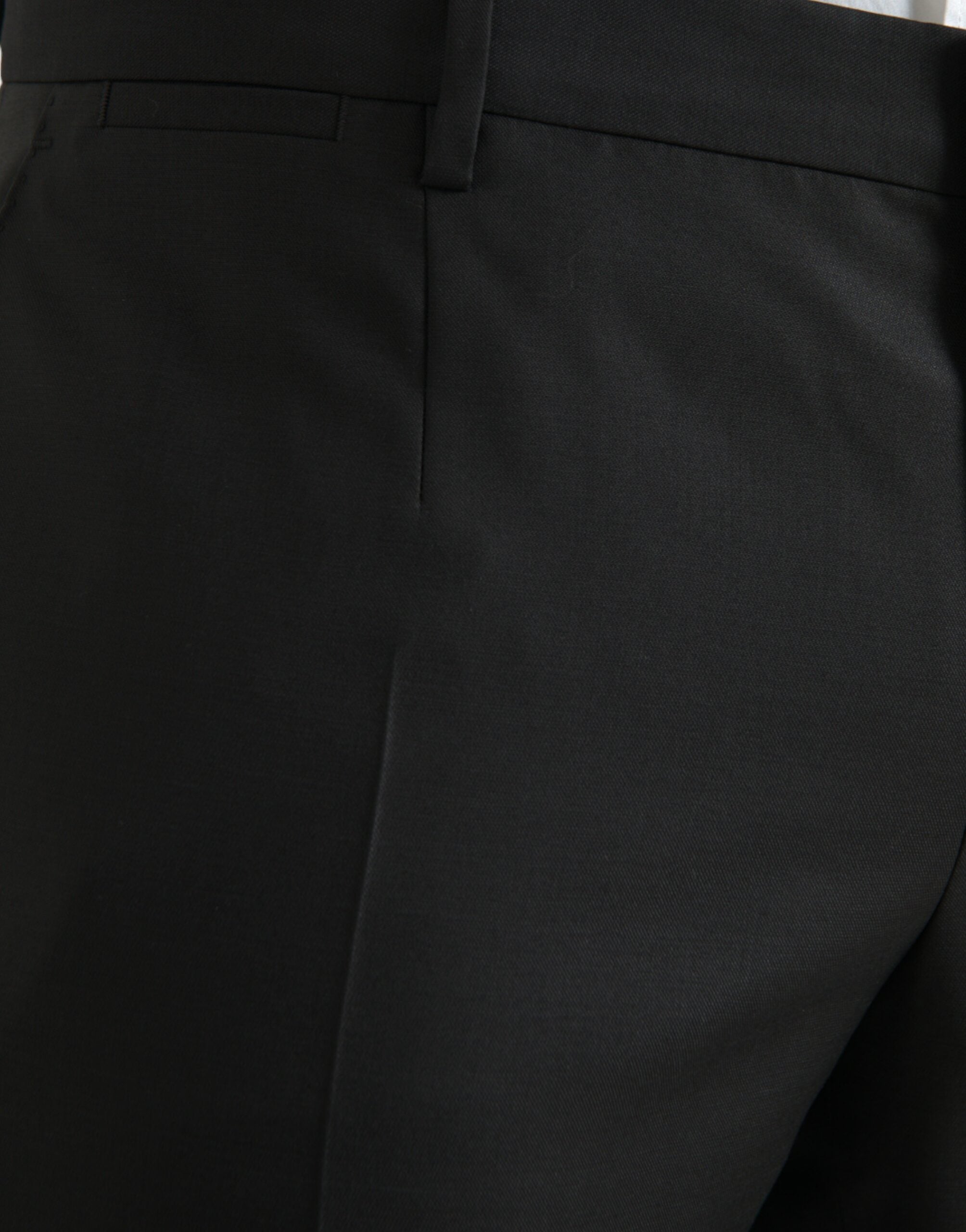 Black Wool Silk Skinny Dress Pants - ventzia