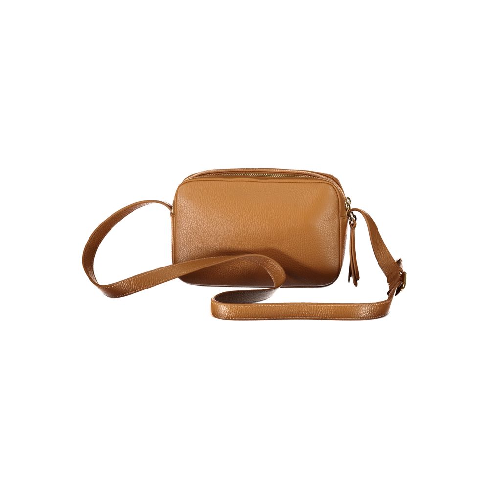Brown Leather Handbag - ventzia
