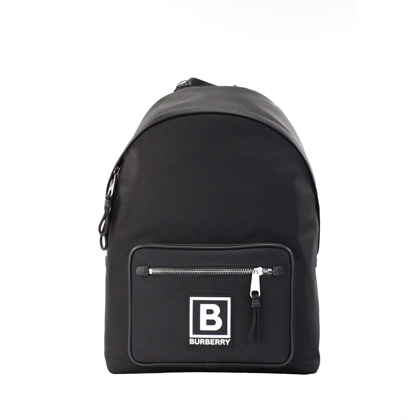Abbeydale Branded Stamp Black Nylon Backpack Shoulder Bookbag - ventzia