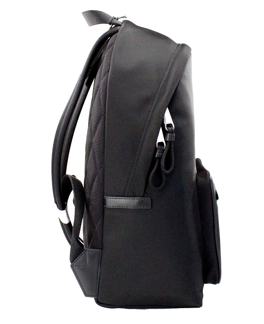 Abbeydale Branded Stamp Black Nylon Backpack Shoulder Bookbag - ventzia