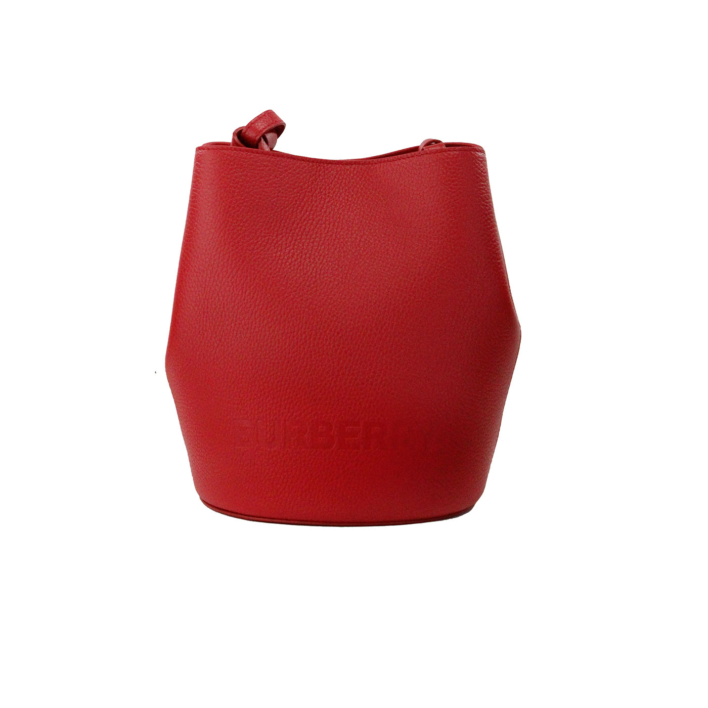 Lorne Small Red Pebbled Leather Bucket Crossbody Purse Bag - ventzia