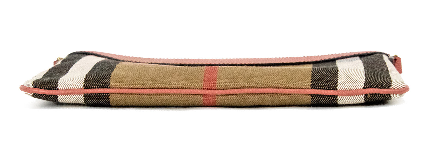 Peyton House Check Derby Cinnamon Red Grain Leather Pouch Crossbody Bag - ventzia