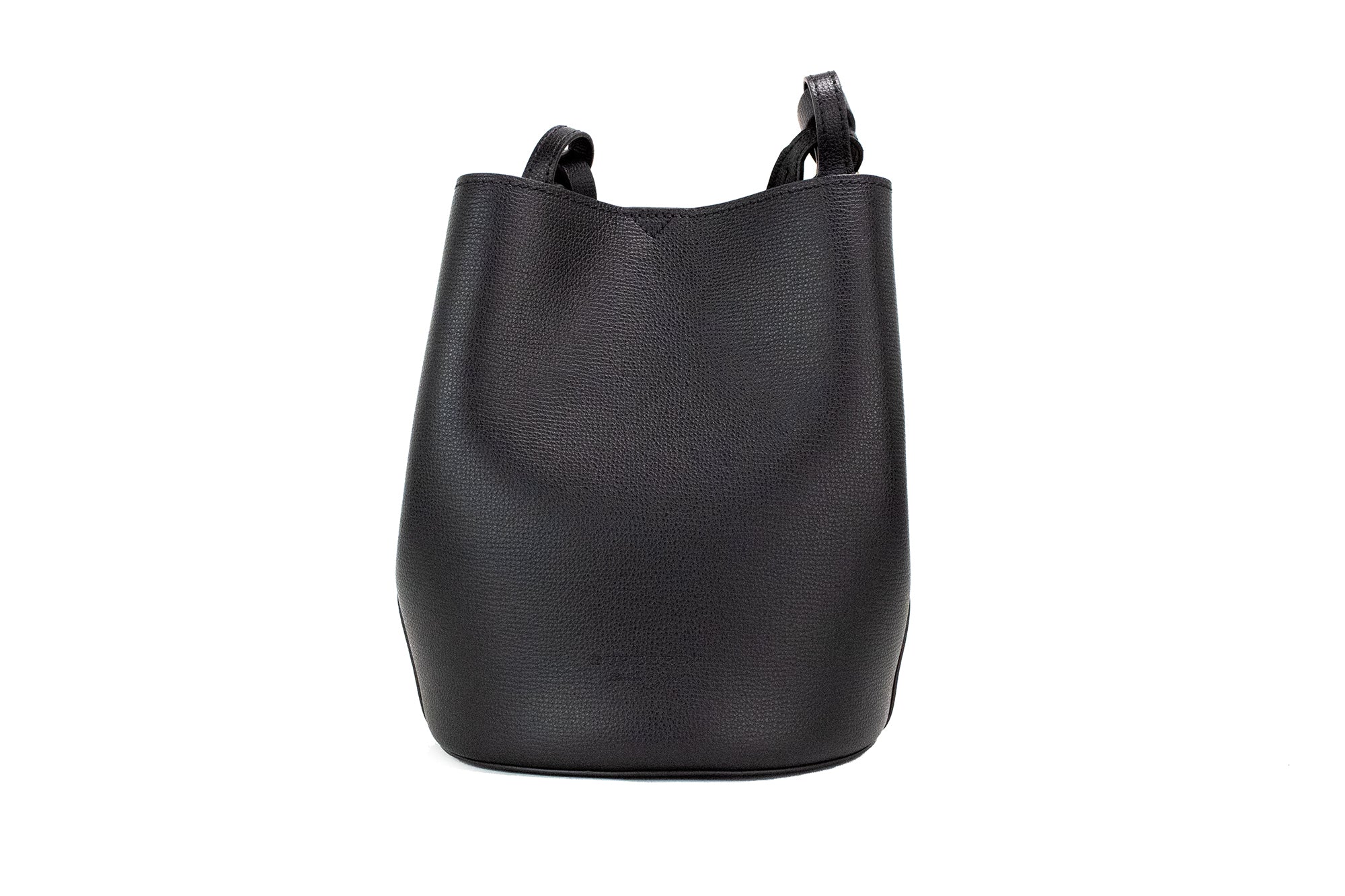 Lorne Small Black Haymarket Check Pebble Leather Bucket Handbag Purse - ventzia